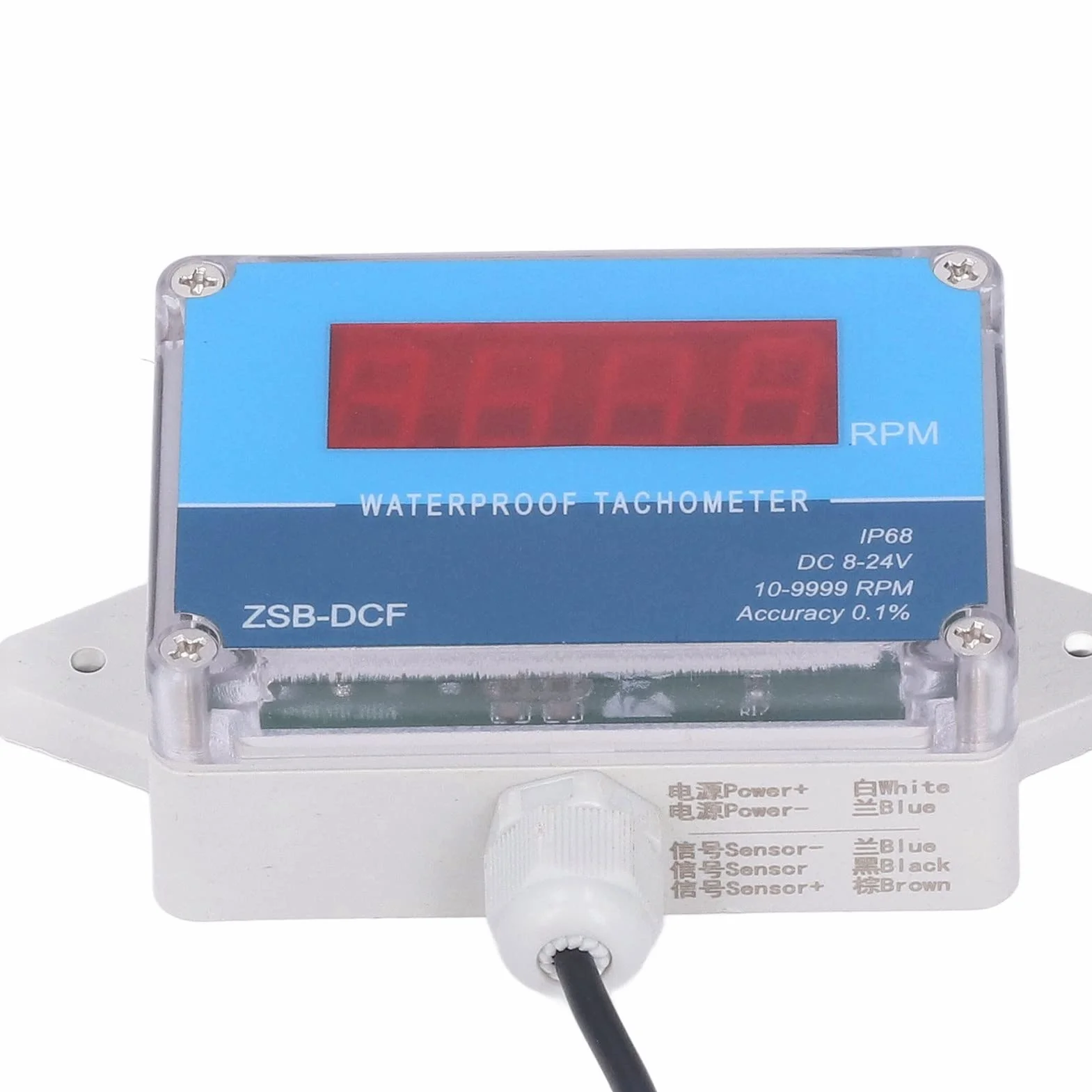 Cyfrowy Obrotomierz Silnika DC 8V-24V LED Zakres Pomiarowy 10-9999