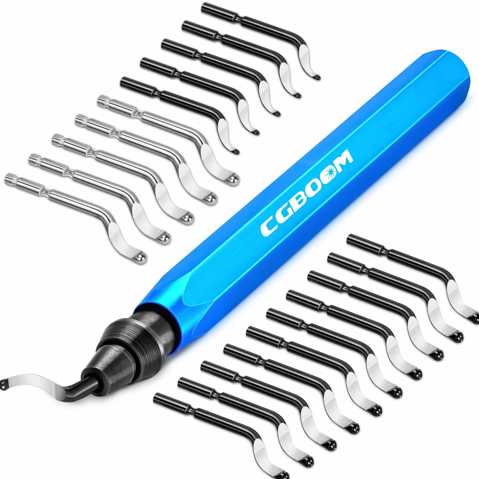 Narzędzie do usuwania zadziorów, Burr Remover z 20 ostrzami w 3 modelach, obrotowe ostrza do depilacji 360°, praktycznenarzędzie do aluminium, druku 3D, miedzi i stali metalu, plastiku