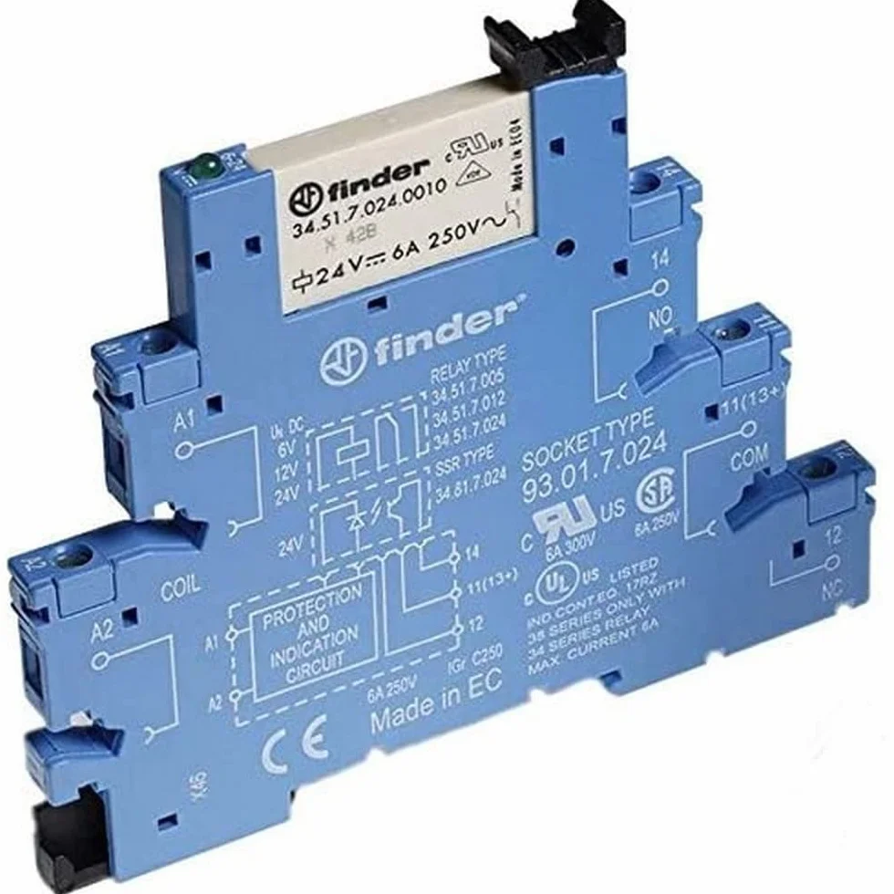 Finder 385.170.240.050 385170240050 Przekaźnik sprzęgający 6,2 mm, niebieski
