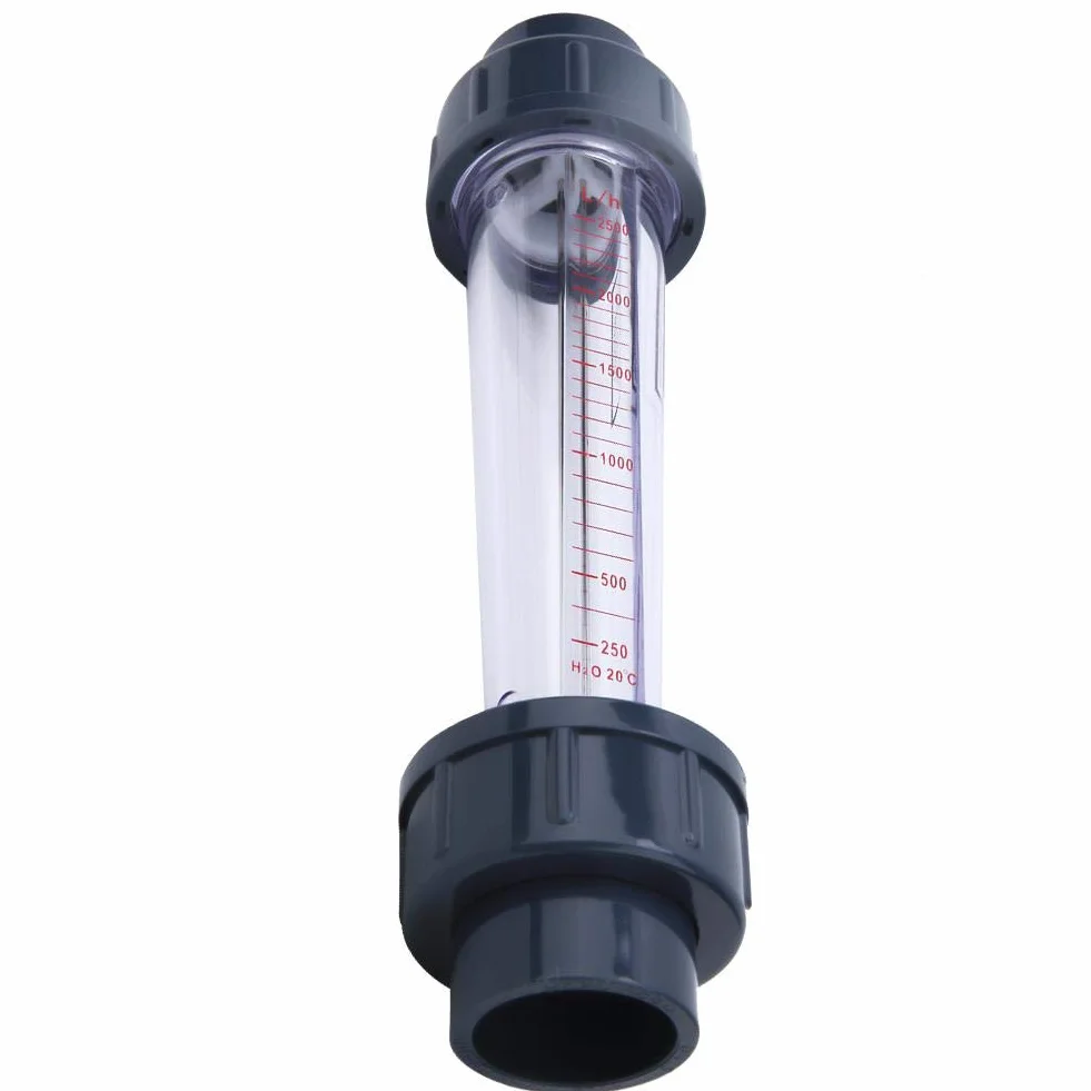 Przepływomierz z tworzywa ABS, płaski otwór z tworzywa sztucznego (średnica wewnętrzna 32 mm), LZS-25 (D) 250~2500 l/h