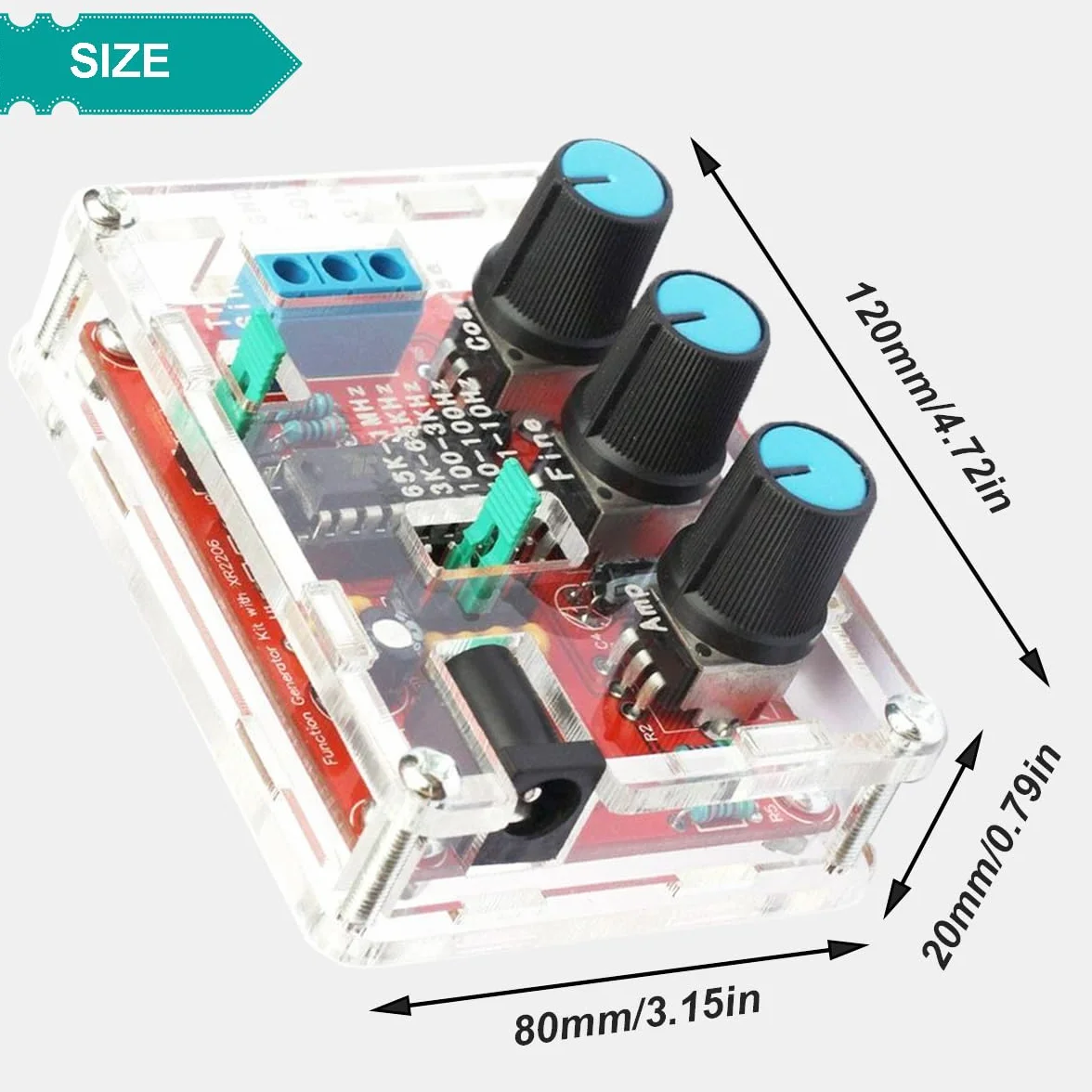 XR2206 moduł generatora sygnału 1 Hz–1 MHz 9-12 V DC sinusoidalne trójkątne kwadratowe