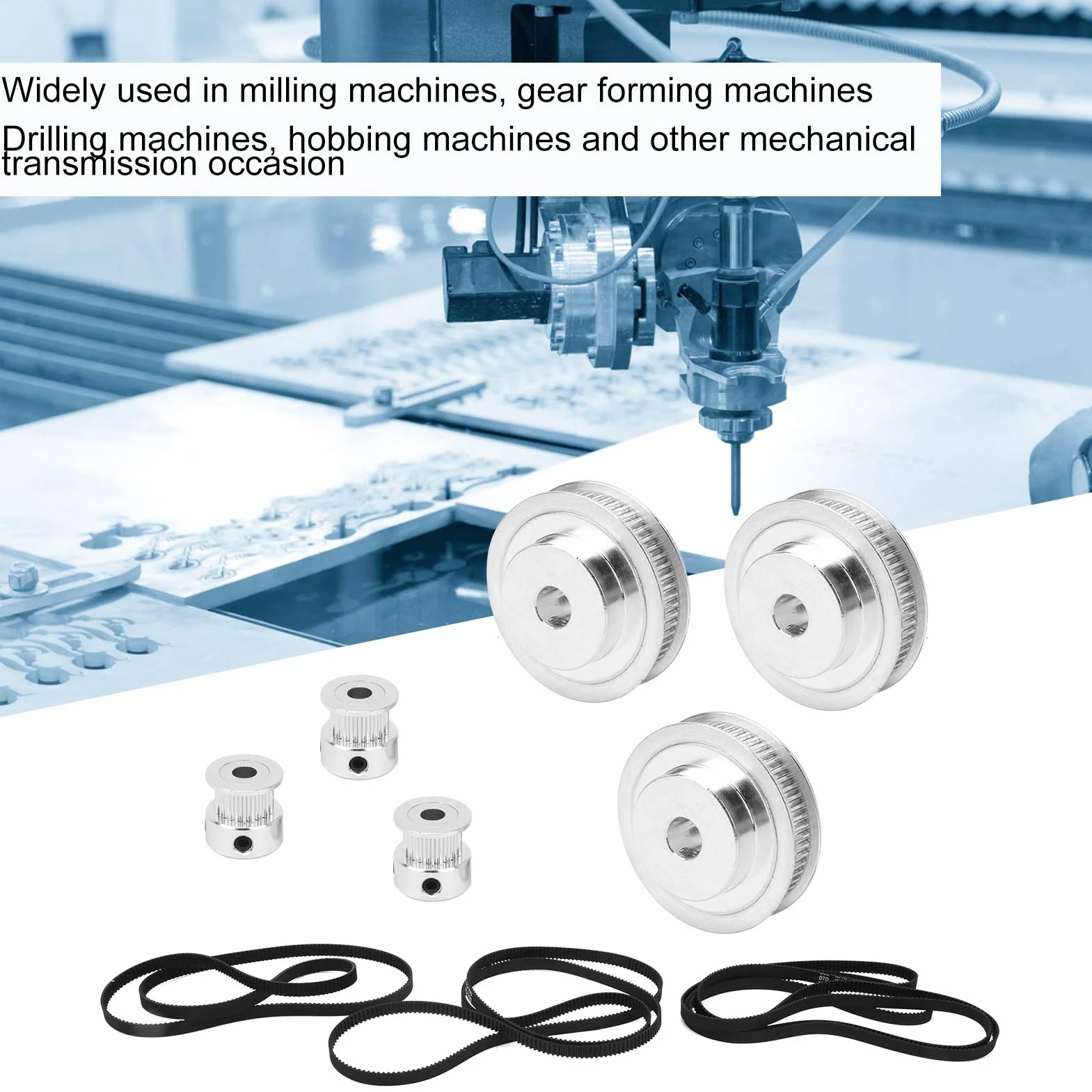 Stop aluminium 3 zestawy synchroniczne koło zębate z otworem rozrządu CNC napęd mechaniczny zestaw pasów rozrządu akcesoria do drukarki 3D do frezowania/wiercenia