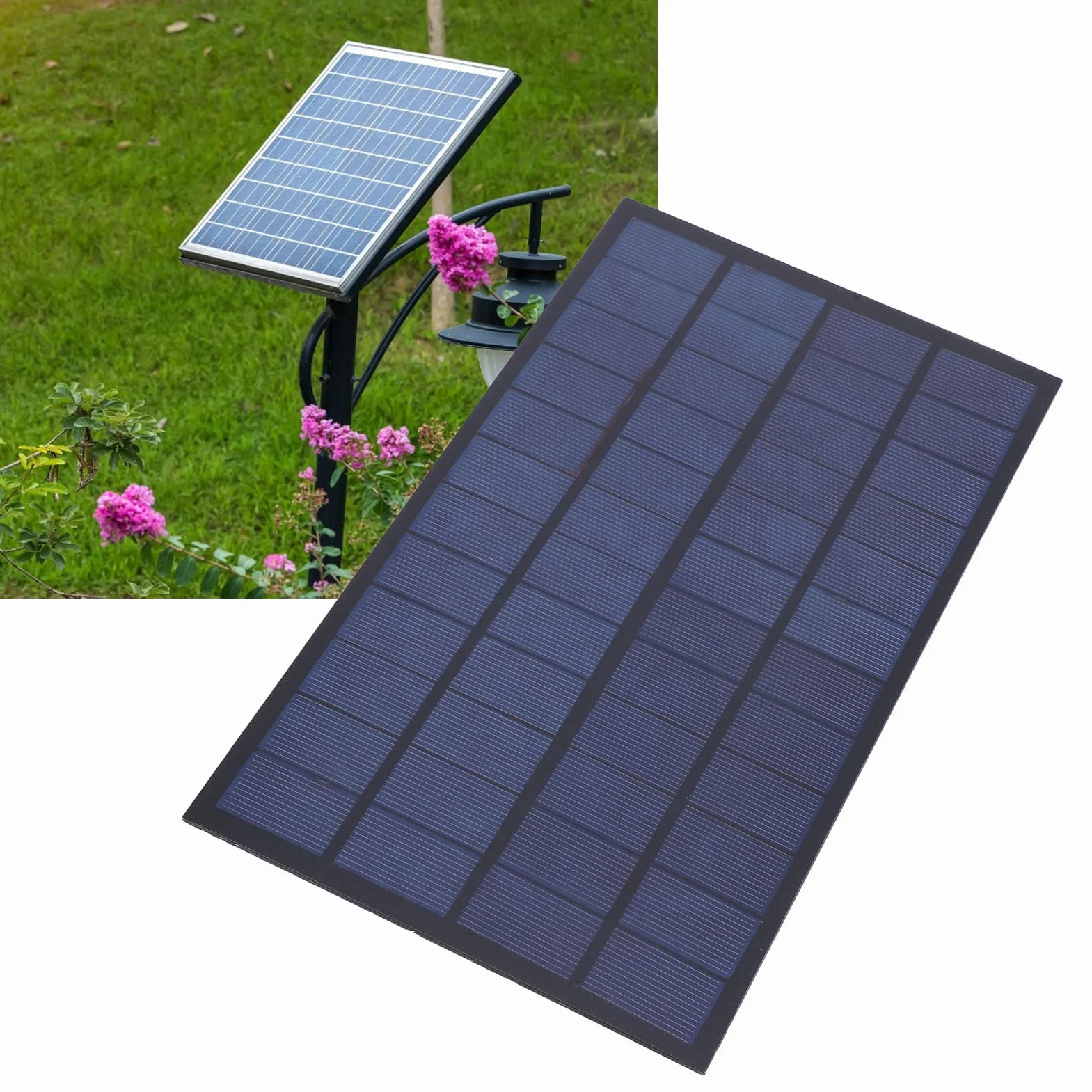 Panel słoneczny epoksydowy 12V 7W Ładowarka Panel słoneczny Moduł zasilania ogniwa do latarek ogrodowych