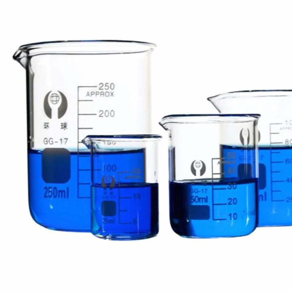 Szklana zlewka ze szkła borokrzemowego zestaw 5 szt. 5-100 ml miarka do pomiaru objętości laboratorium