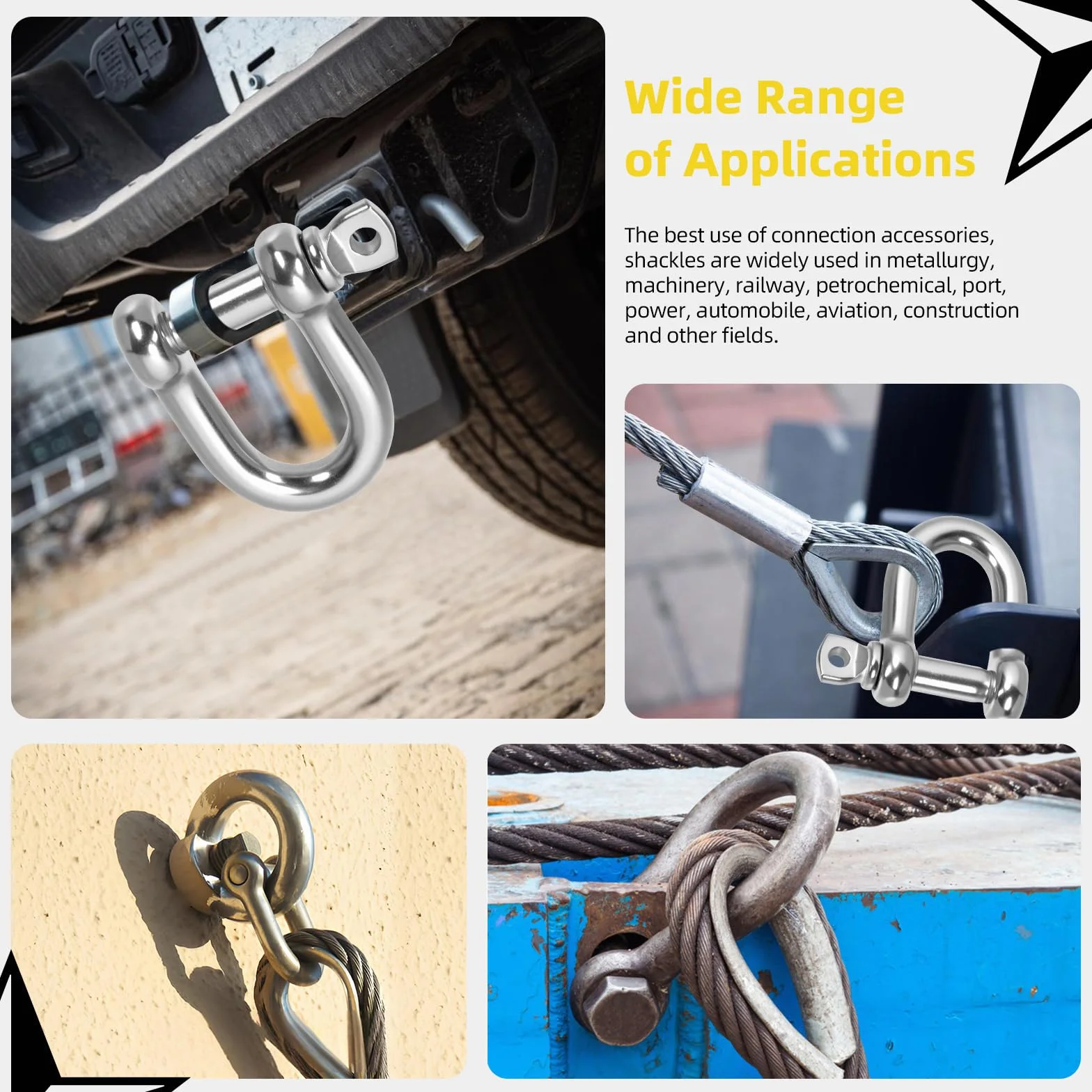 304 stal nierdzewna D Shackles śruba Pin Anchor Bow Shackle szekla widełkowa klasy morskiej