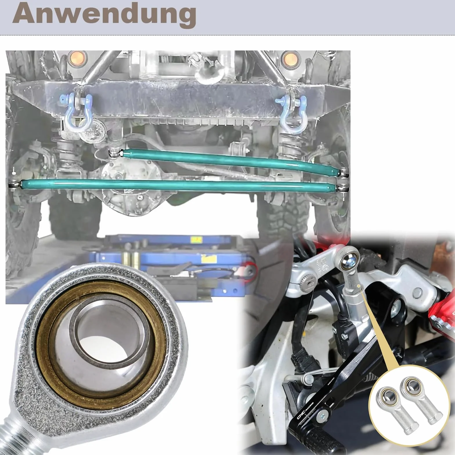 Zestaw 4 przegubowych kul, gwint wewnętrzny M6, gwint wewnętrzny prawy do różnych urządzeń mechanicznych