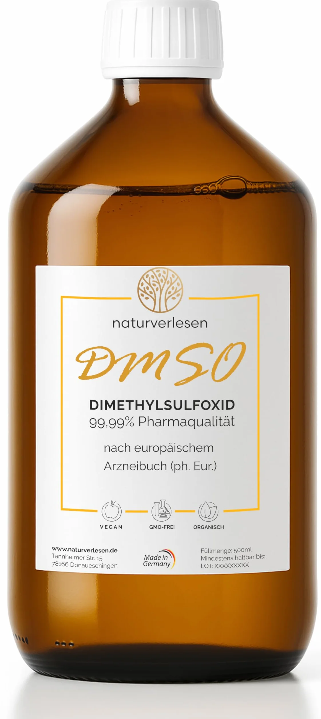 DMSO dimetylosulfotlenek 99,99% ph. Eur. 500ml butelka apteczna