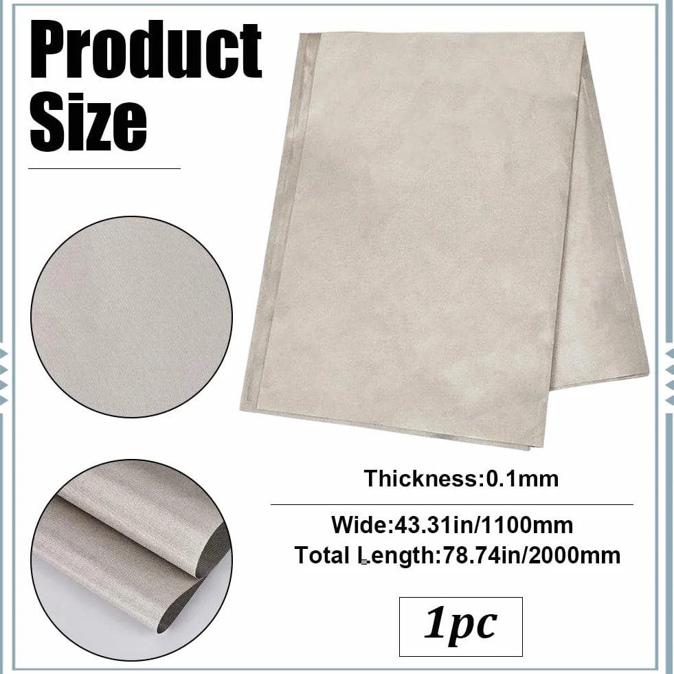 GORGECRAFT 110 * 200 cm tkanina ochronna Emf tkanina Faraday poliester Emi Rf i Rfid ekranowanie miedziana tkanina Faraday ochrona klatki DIY obudowa bezprzewodowa tarcza do ochrony Wi-Fi komórki RFID