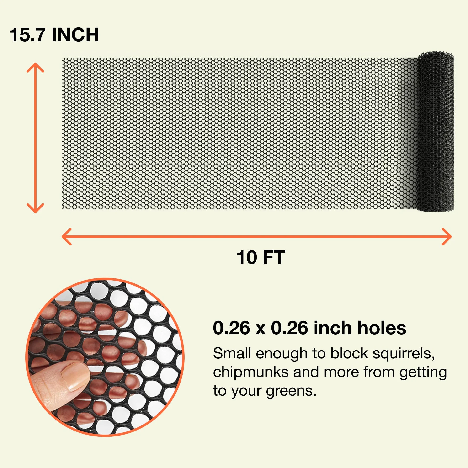 MAPORCH Czarne plastikowe ogrodzenie z siatki drucianej 40 cm x 25 cm rolka - idealne dla drobiu, psów, królików, barier wężowych i ogrodnictwa, trwała plastikowa siatka druciana z kurczaka -