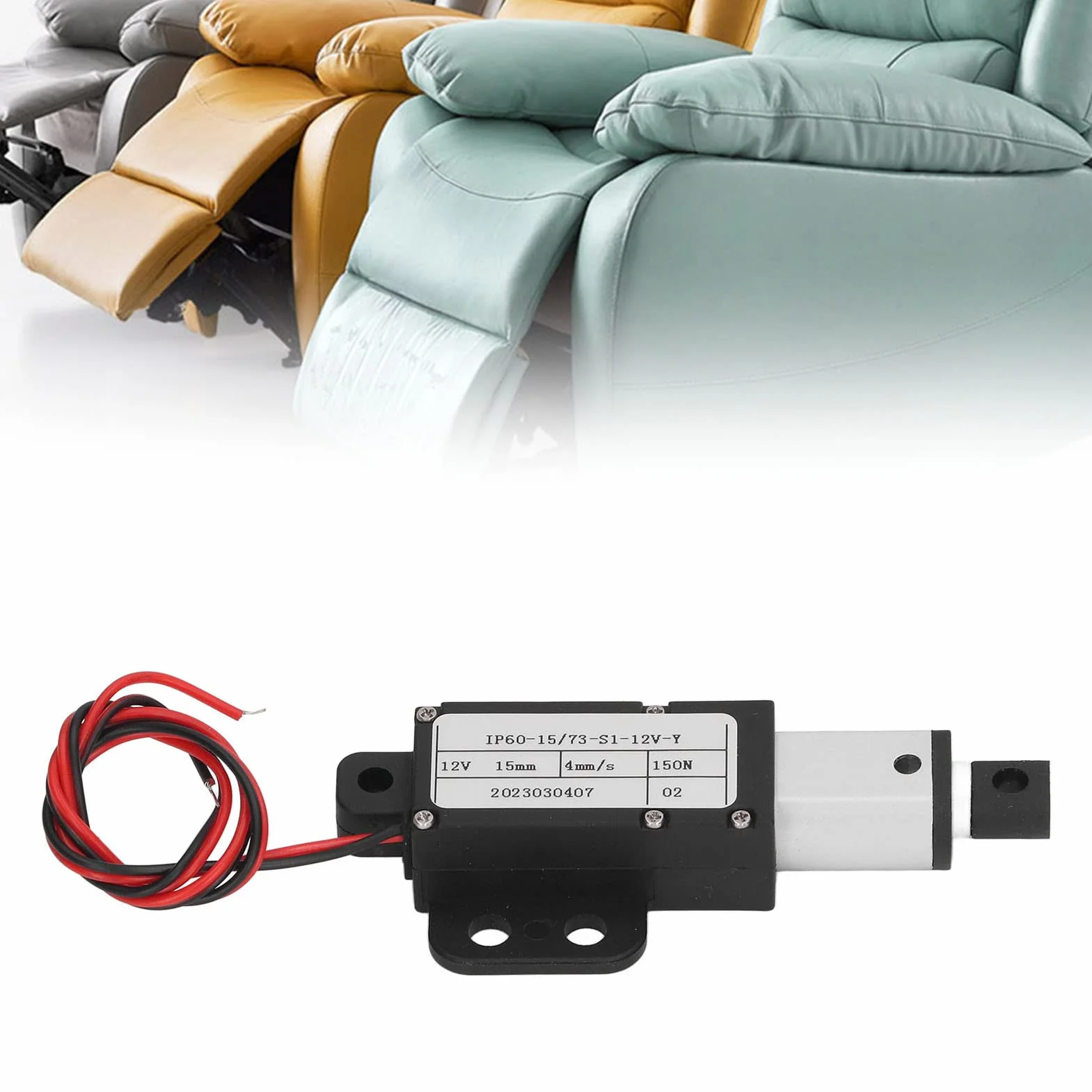 Mini Elektryczny Siłownik Liniowy 15mm Skok 12V Stop Aluminium do Maszyn Rolniczych