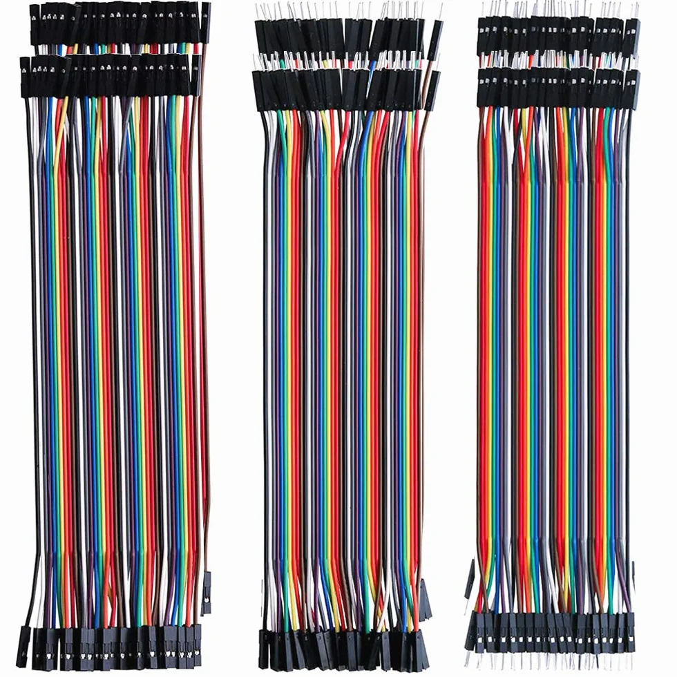 GTIWUNG 240 szt. 20 cm 24 AWG wielokolorowe 40 pinów męskie do żeńskiej zestaw kabli wstążkowych do Arduino