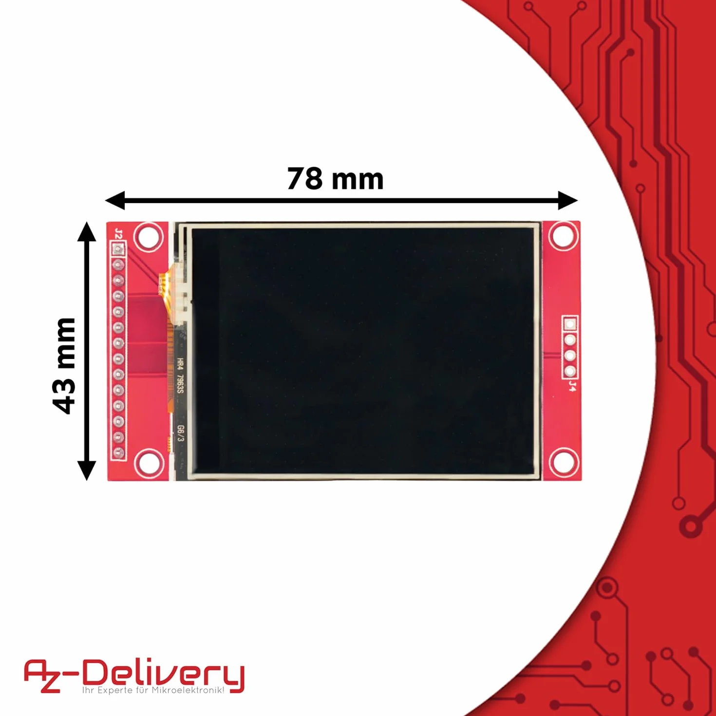 AZDelivery 2,4 cala LCD TFT ekran dotykowy 320x240 ILI9341 SPI Arduino Raspberry Pi