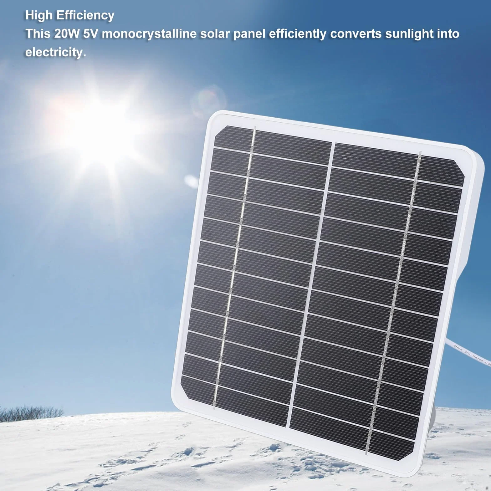 Panel słoneczny USB 20W 5V monokrystaliczny do kamery bezpieczeństwa