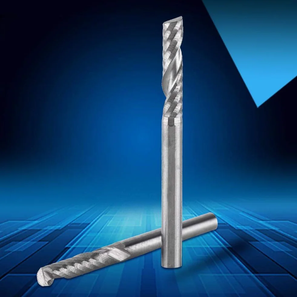 5 stücke Hartmetall Schaftfräser 3,175mm (1/8") Schaft Einzel Flöte Fräser CNC Rotary Grate Set Bit