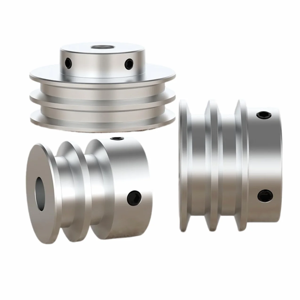 CHANCS Koło pasowe z podwójnym rowkiem ze stopu aluminium 30 mmOD 8 mm stałe koło pasowe z otworem do wału silnika wiertarki 6 mm (1/4") PU okrągły pasek