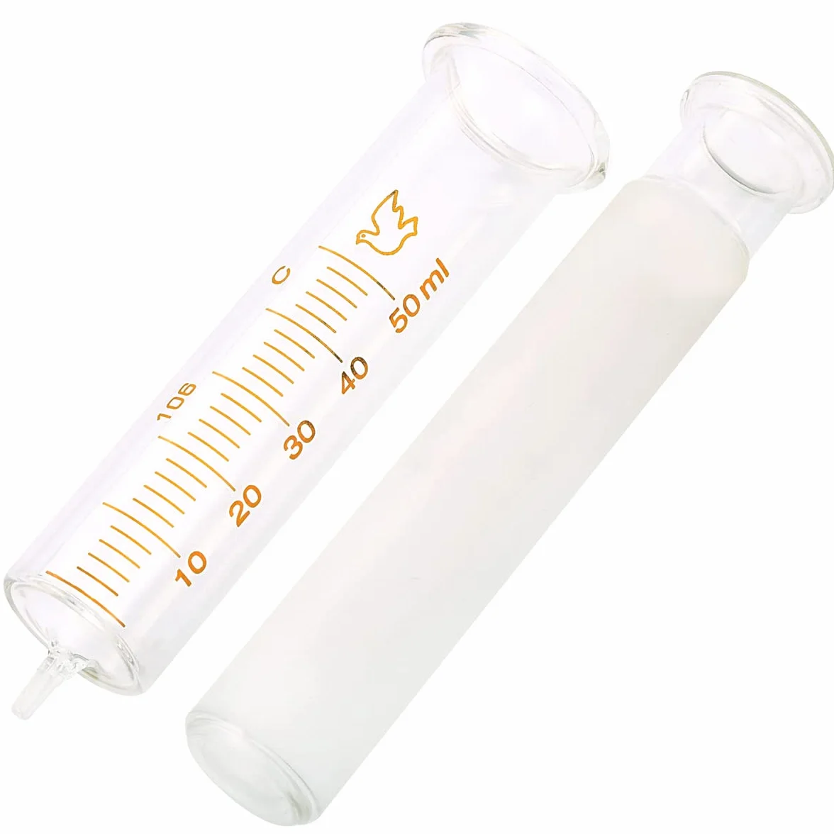 Strzykawki wielokrotnego użytku ze szkła winylowego, 2 sztuki, 50 ml, przezroczysta waga, sterylne, szeroko stosowane do tuszu, płynów, olejów, farb winylowych, alkoholu
