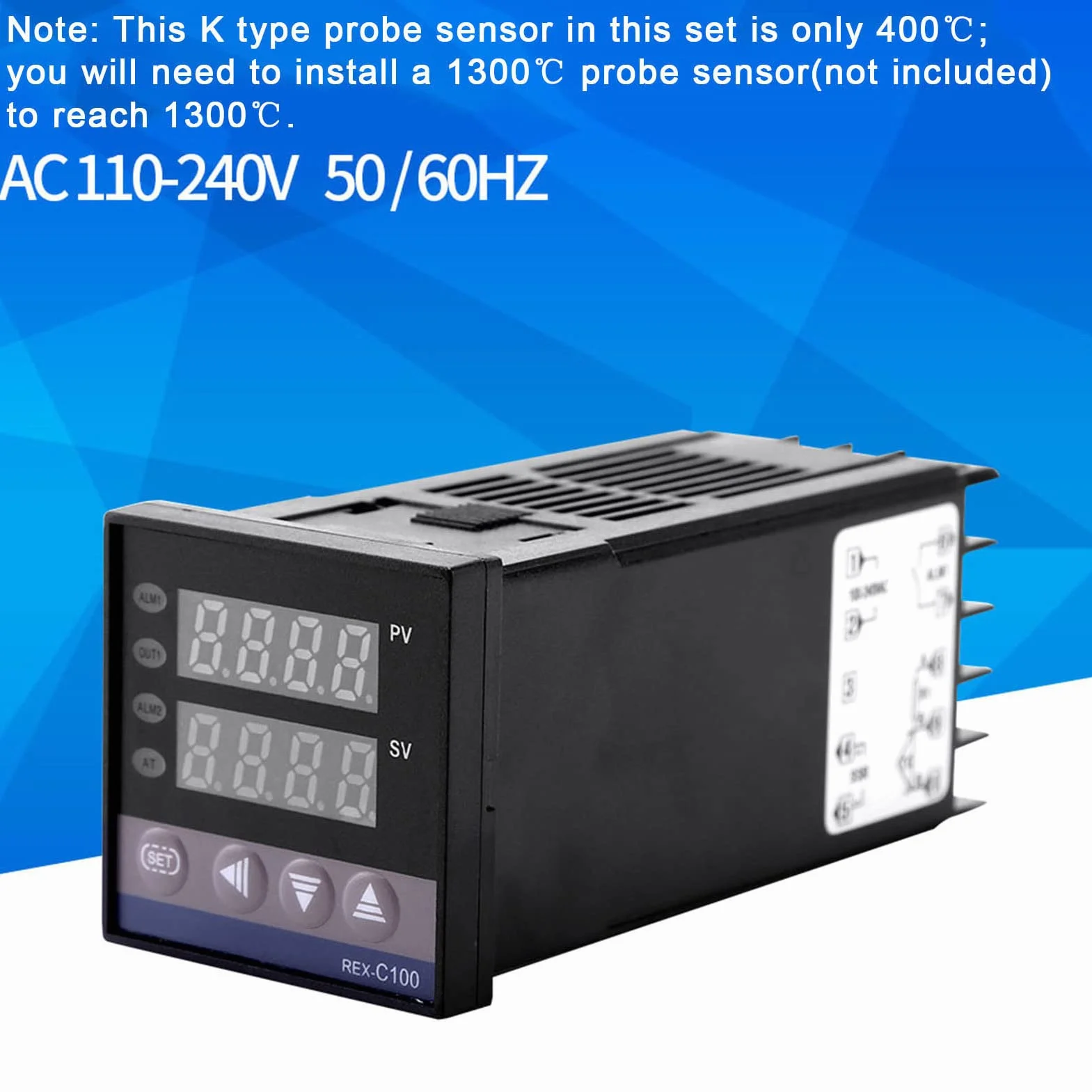 Cyfrowy przełącznik termostatyczny REX-C100, LED PID, regulator temperatury do termostatu, AC110 V-240 V