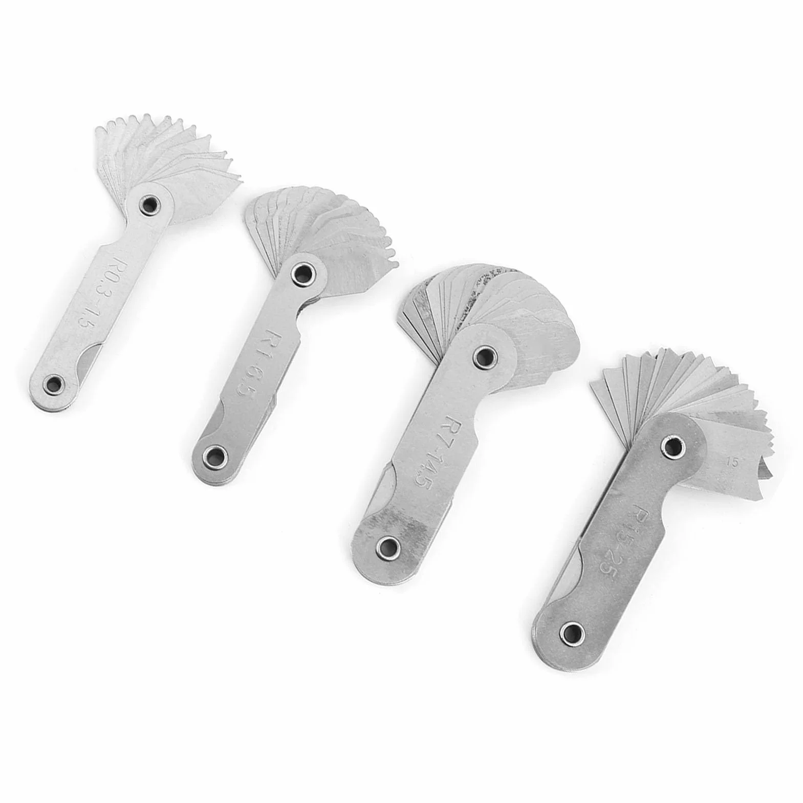 Hyuduo Miernik Promienia ze Stali Nierdzewnej, 4 Sztuki, Konkawny/Wypukły, R0.3-1.5/R1-6.5/R7-14.5/R15-25mm
