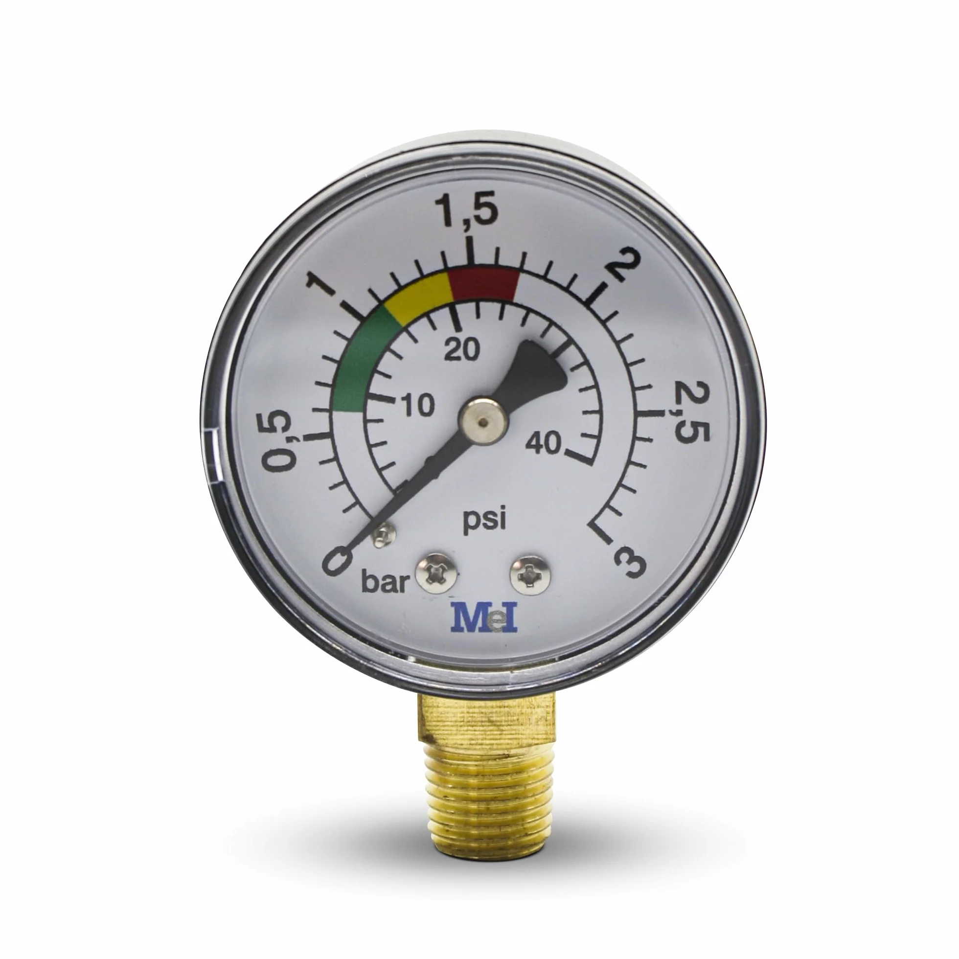 DOJA Barcelona | Filtr piaskowy do basenu Manometr | Filtr piaskowy 1/4" | Ø 50mm | Złącze pionowe 0+3BAR/PSI | Manometr ciśnienia wody | Do pompy filtra basenowego