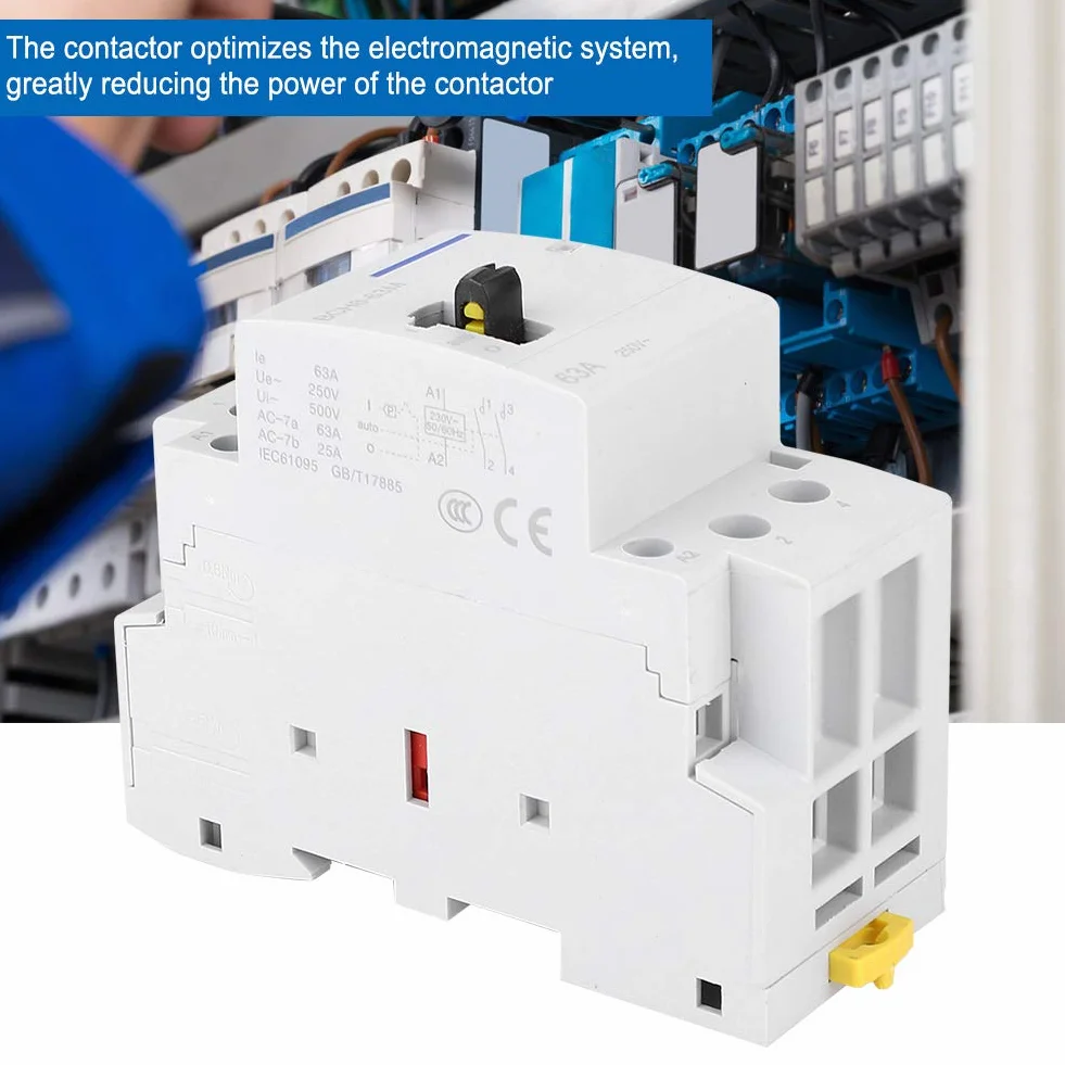 BCH8-63M Stycznik AC 230V 2P 63A 2NO Modułowy na Szynę DIN z Ręcznym Przełącznikiem