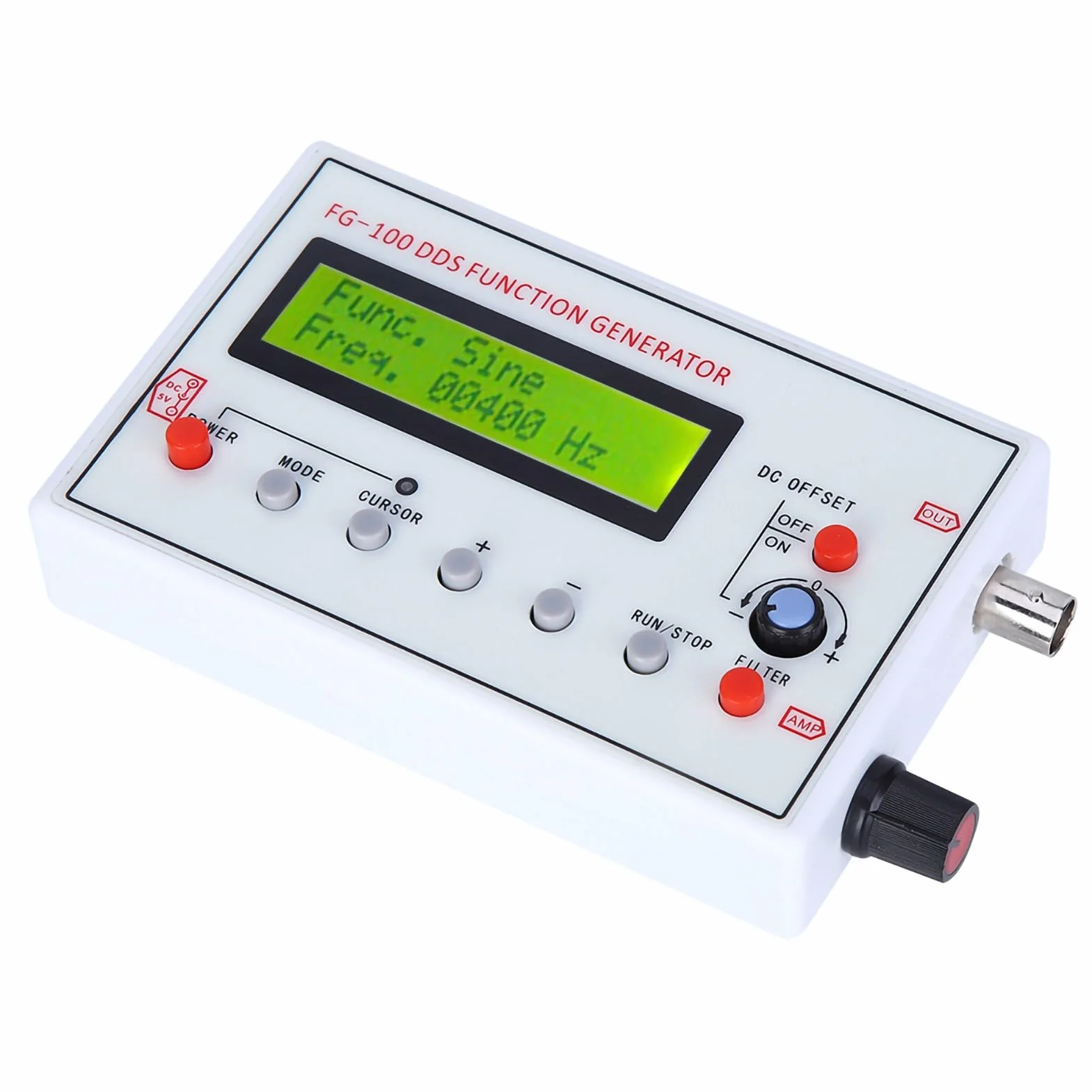 FG-100 Generator Funkcyjny DDS 1HZ-500KHz Generator Sygnału Funkcjonalnego Licznik Stabilna częstotliwość Sinusoidalny Trójkąt Kwadratowy Przebieg Piłokształtny