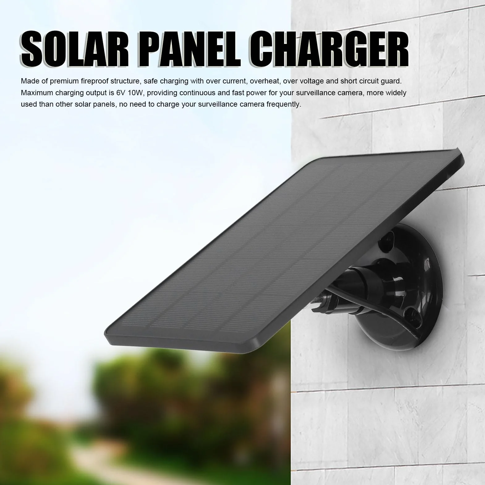 Panel słoneczny 10 W do Ring Spotlight Cam Stick Up Cam wodoszczelny IP65 z regulowanym uchwytem