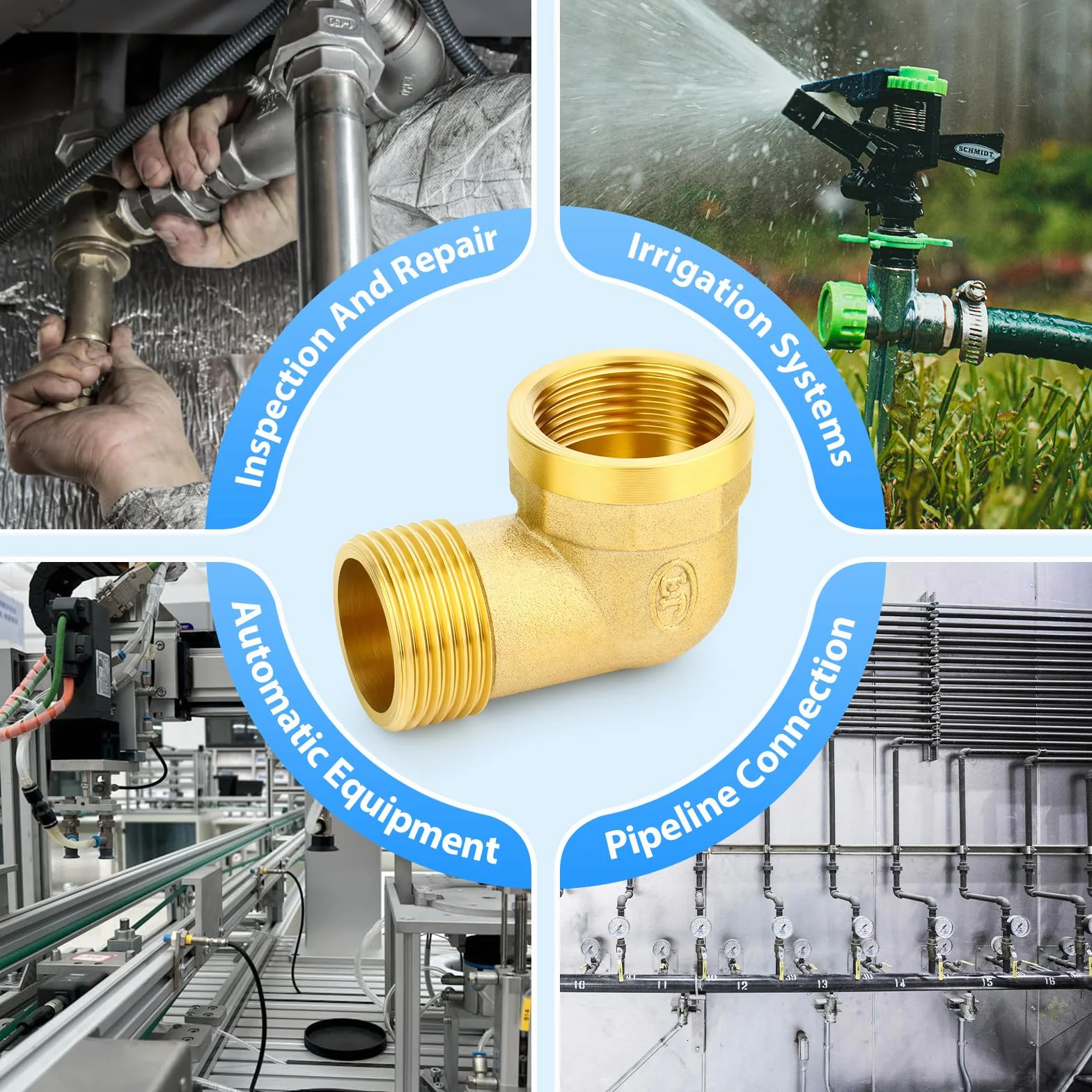 TAILONZ PNEUMATIC 2 szt. Kolanko uliczne Barstock 90 stopni, 1/2 cala BSP żeńska rura do 1/2 cala BSP żeńska mosiężna złączka do rur