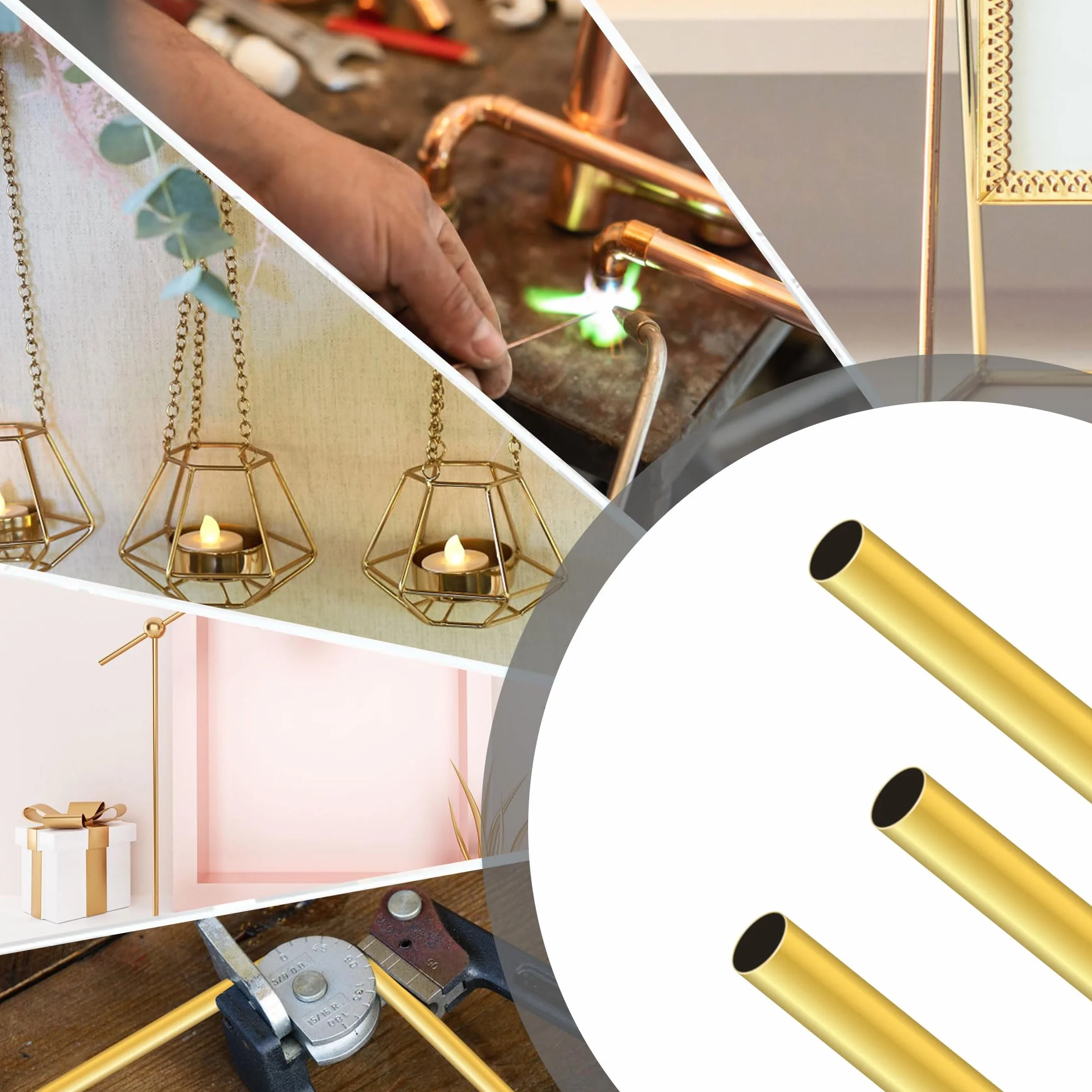 Okrągła mosiężna rurka 3,5 mm OD x 0,2 mm grubość ściany x długość 200 mm, bezszwowe okrągłe rury mosiężne do majsterkowania (3 szt.)