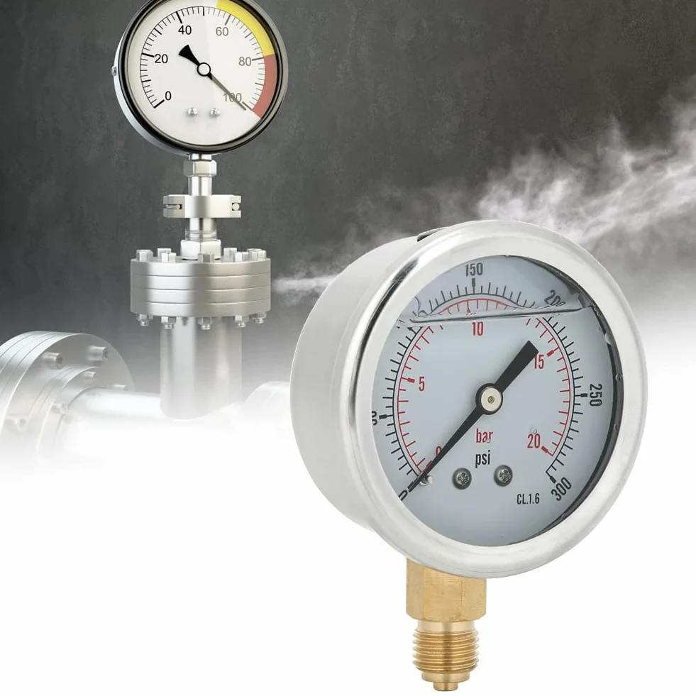 Manometr Promieniowy Y60 TS PGG604-20bar 1/4BSP Olejem Kadimendium 300 Bar Ciśnienie