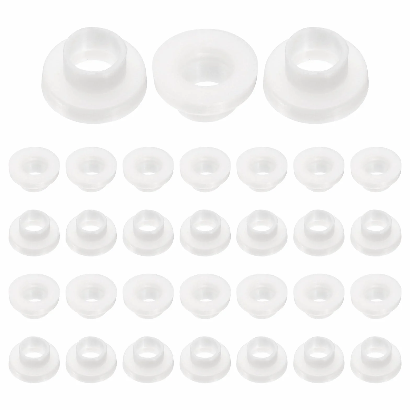 Tuleje kołnierzowe z tworzywa sztucznego ID 3 mm x OD 3,6 mm x długość 2,8 mm nylonowe białe QUARKZMAN