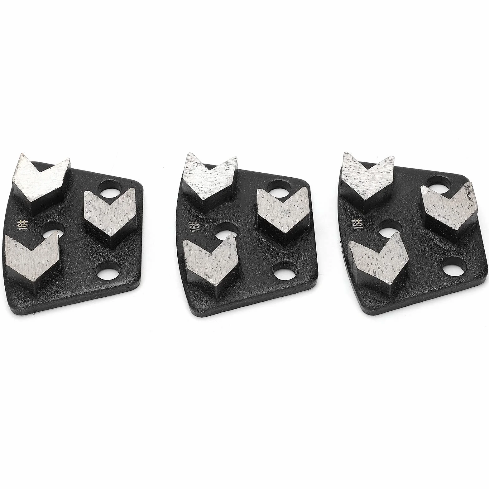 3 szt. Buty do Szlifowania Diamentów, 16# Czarne Trapezowe Szlifierki Diamentowe do Szlifowania Betonu Buty Narzędzie Tnące Zestaw Dysków