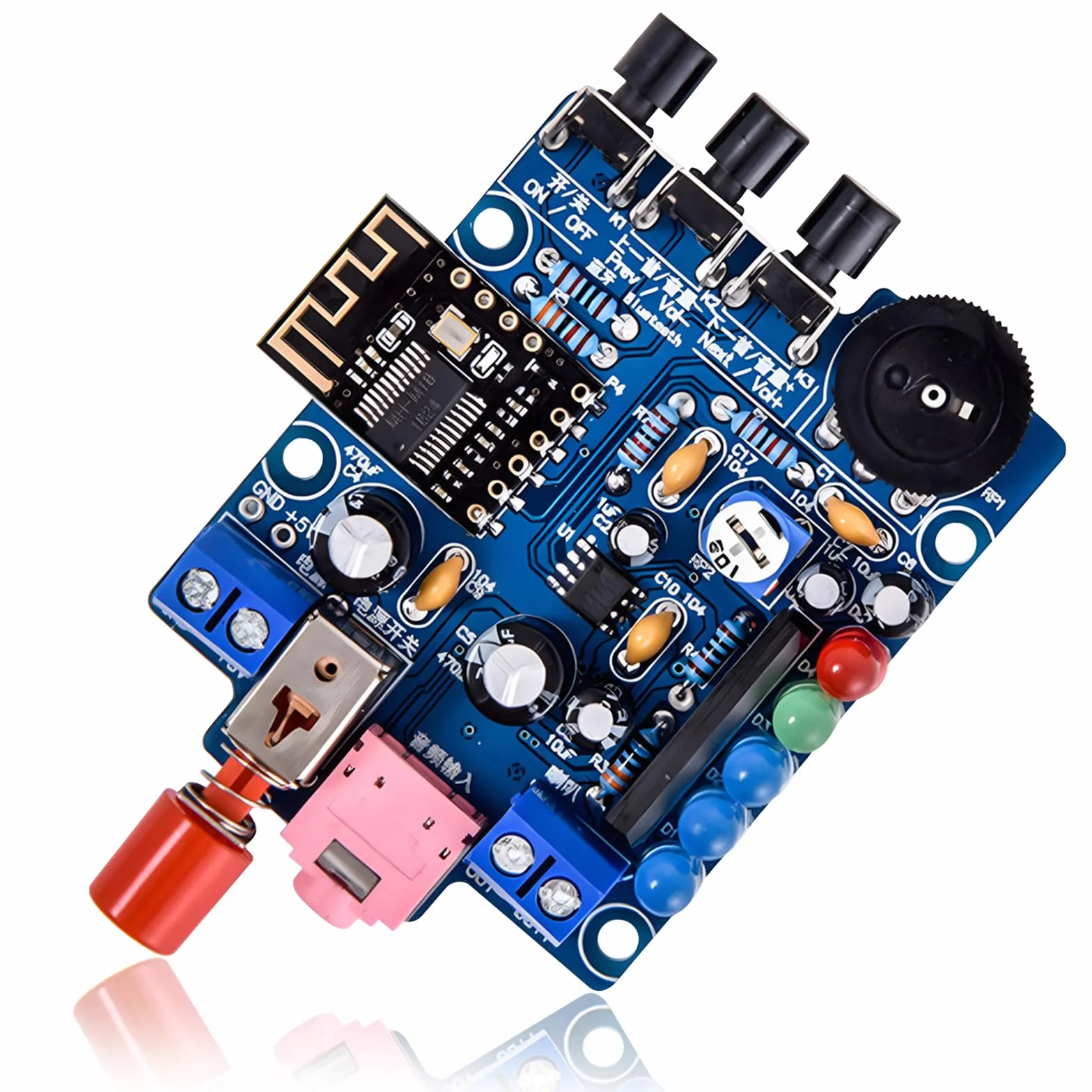 Heemol Mini wzmacniacz audio Production Kit DIY Small Speaker Parts Small Power Amplifier z obudową akrylową