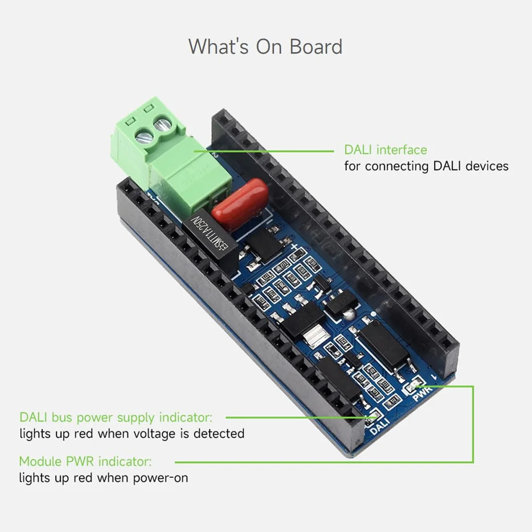 Waveshare DALI2 Expansion Module for ESP32-Pico Series Boards, Supports DALI Communication for Customized Control of Multiple Lighting Groups