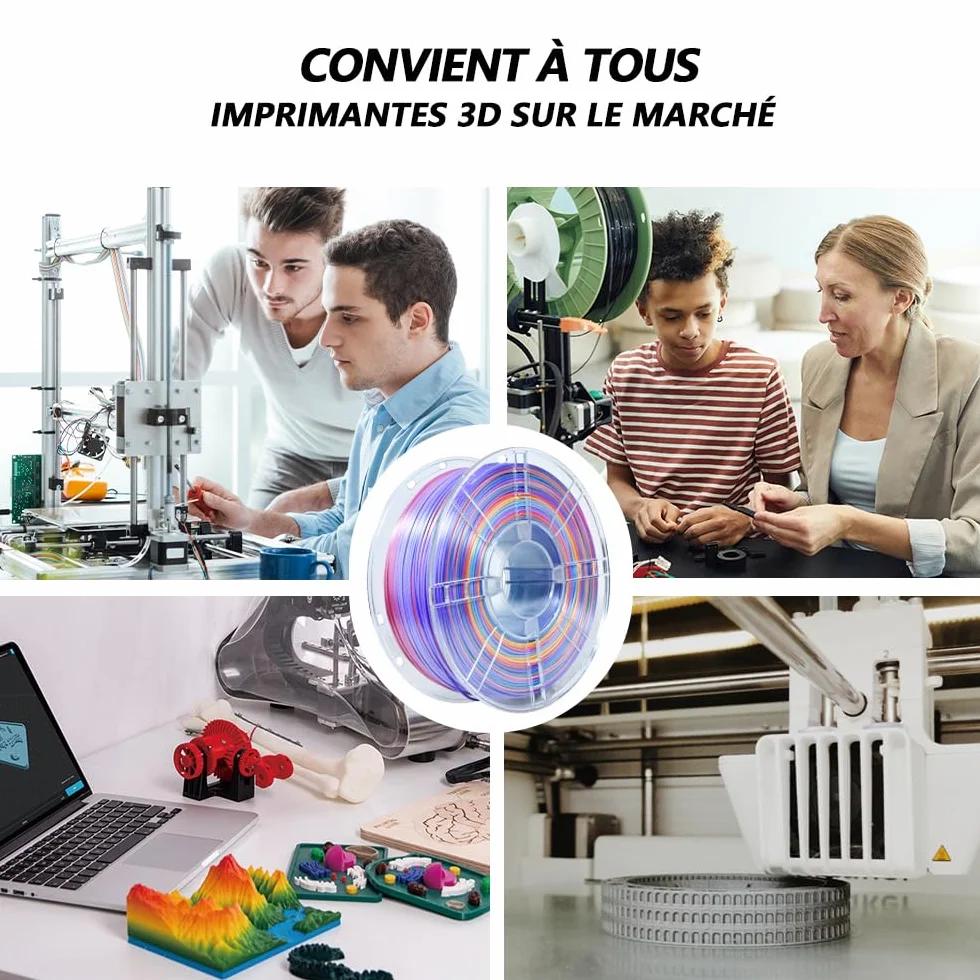 iBOSS PLA+ Filament 1,75 mm tęczowy 1 kg do drukarki 3D