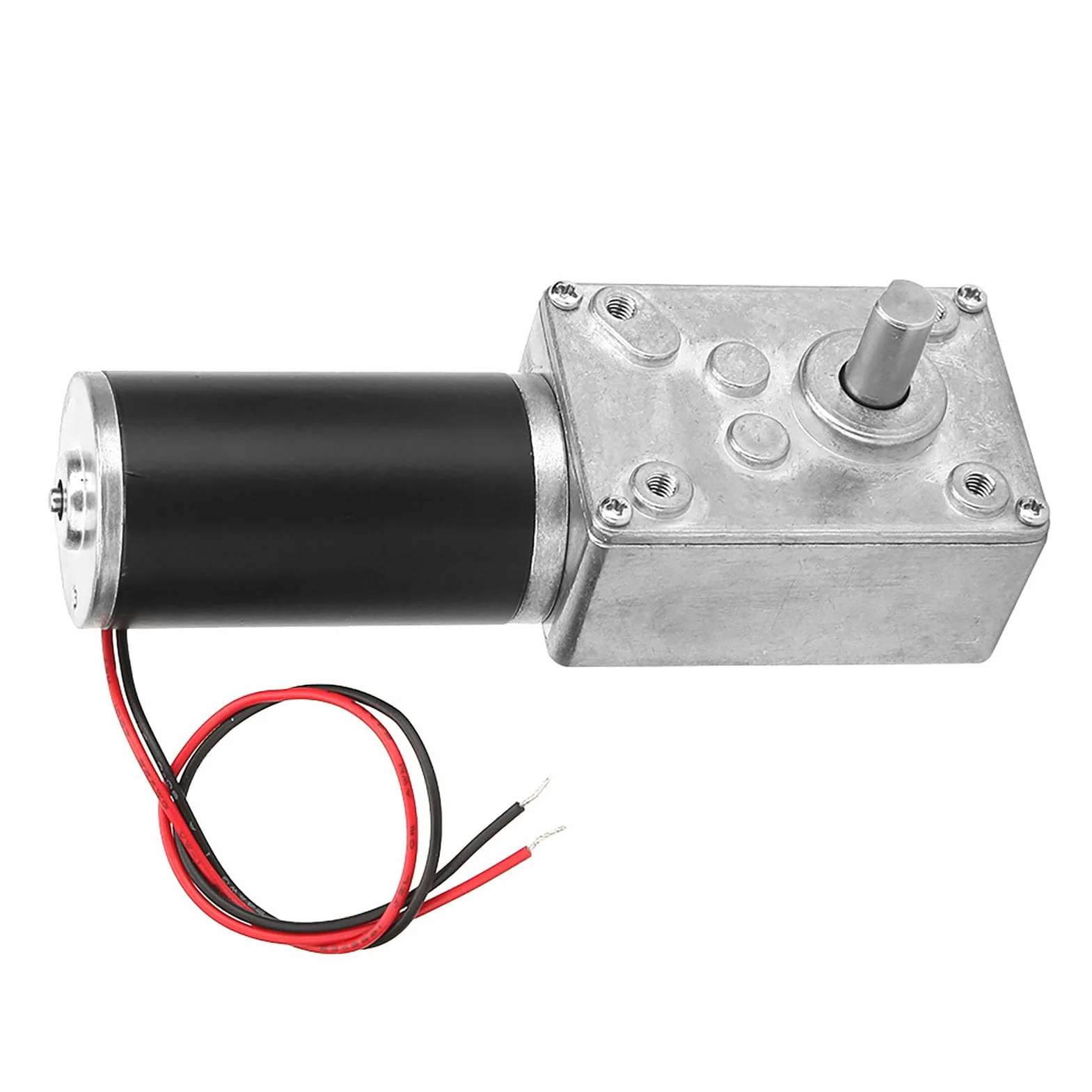 Silnik elektryczny 12V 50 RPM z przekładnią ślimakową, wał dwustronny 8mm