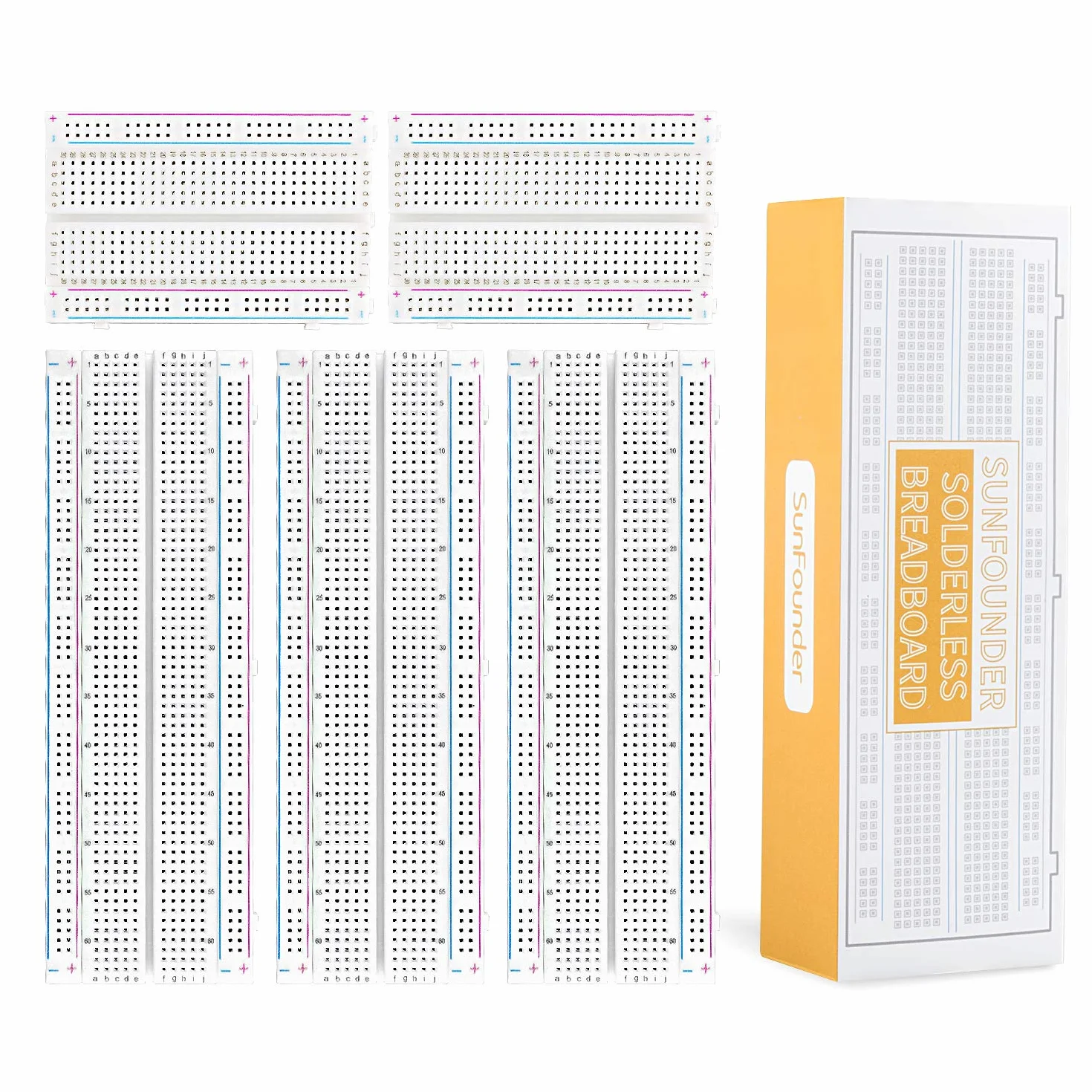 SUNFOUNDER Zestaw 5 desek protokołowych 3 szt. 830 punktów, 2 szt., 400 punktów, kompatybilne z blokami łączącymi Arduino Proto Shield Distribution