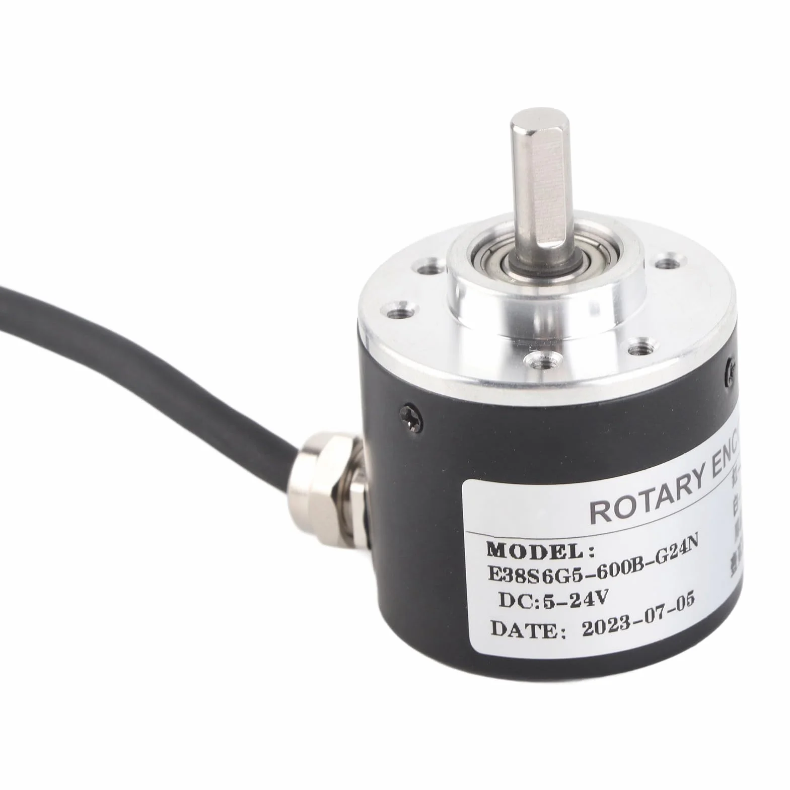 600P/R przyrostowy enkoder obrotowy, 2-fazowy fotoelektryczny enkoder 5 V-24 V, trzon 6 mm enkoder szerokie napięcie zasilacze