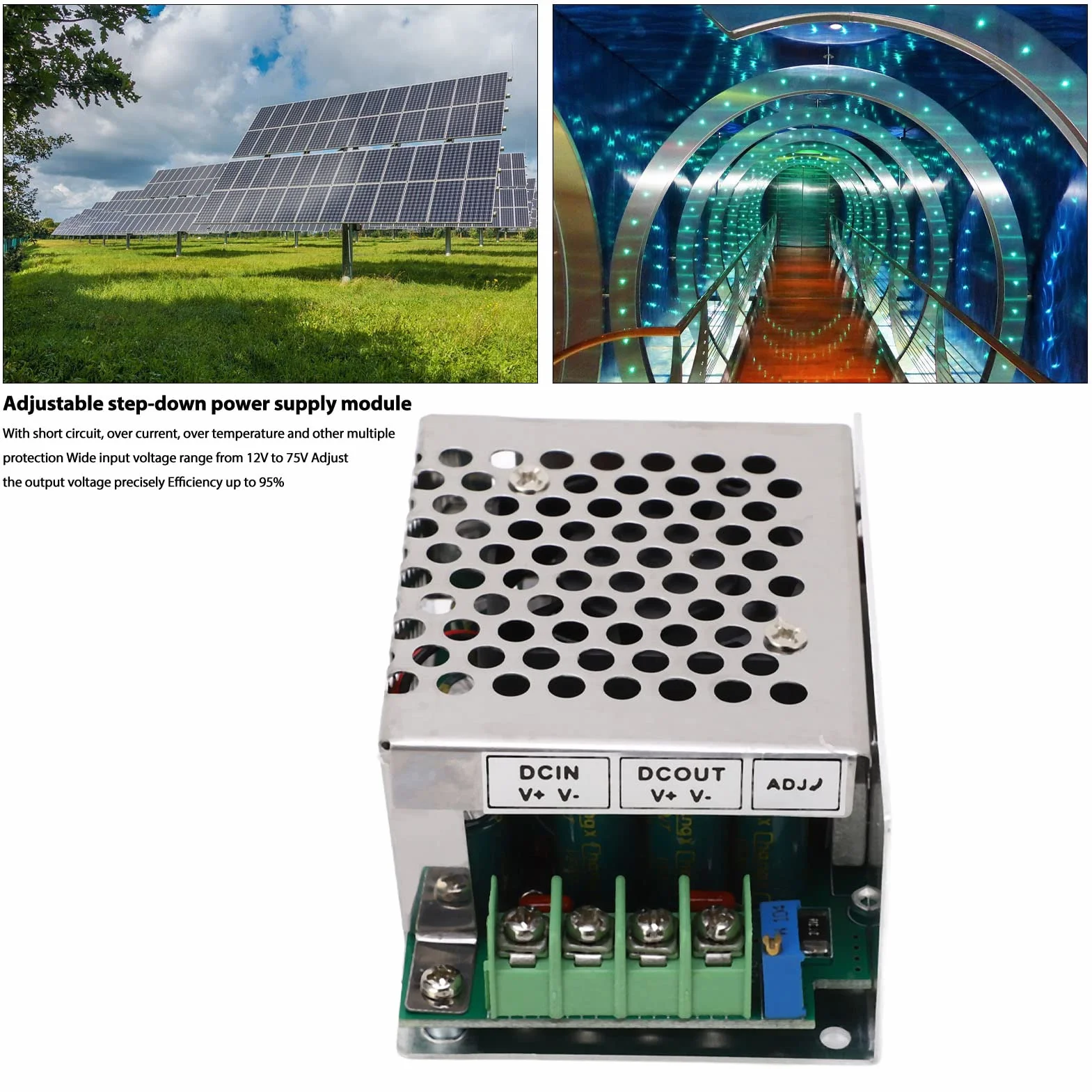 Moduł Obniżający Napięcie 400W 15A Przetwornica DC12-75V do 2.5-50V DC na DC