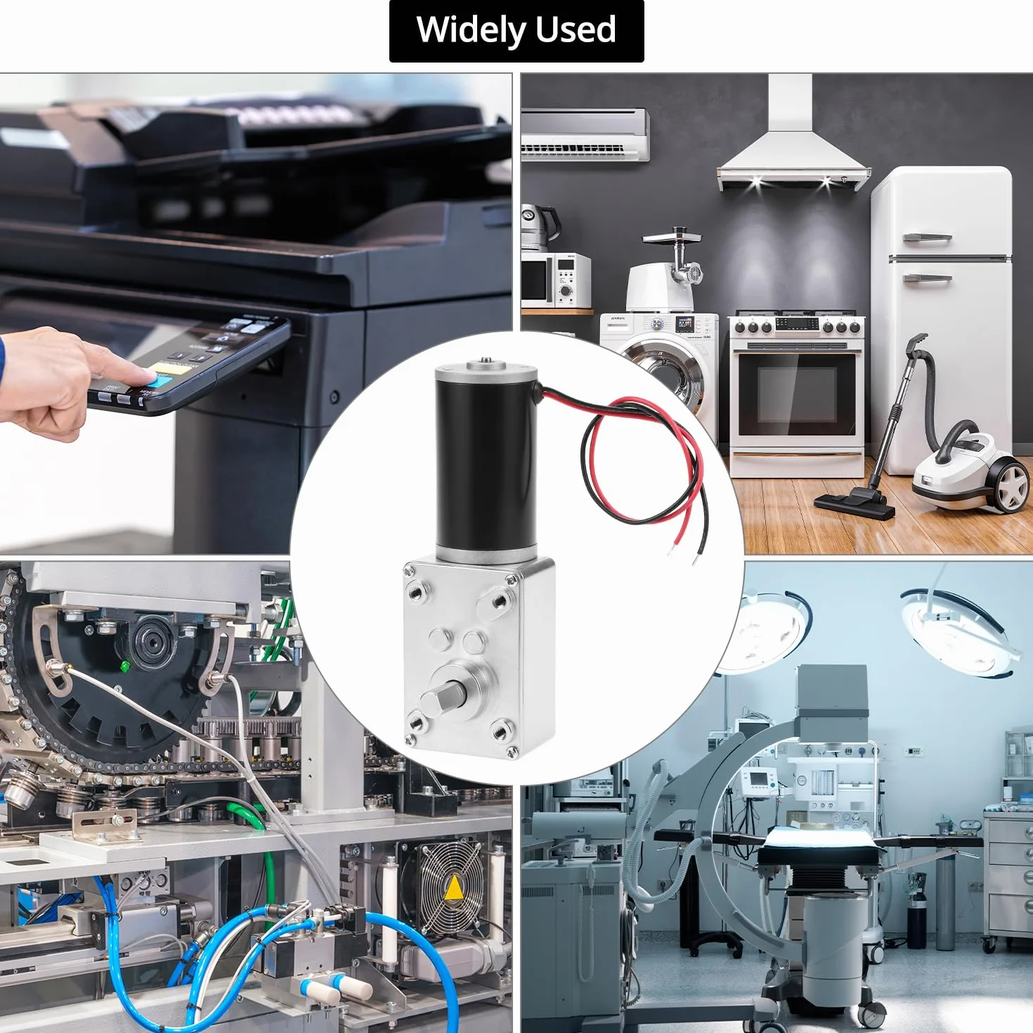 QWORK 12V 10 obr./min silnik przekładniowy ślimakowy DC, odwracalny silnik przekładniowy ślimakowy do stołów obrotowych, zamków do drzwi i maszyn namiotowych, wałek 8 mm