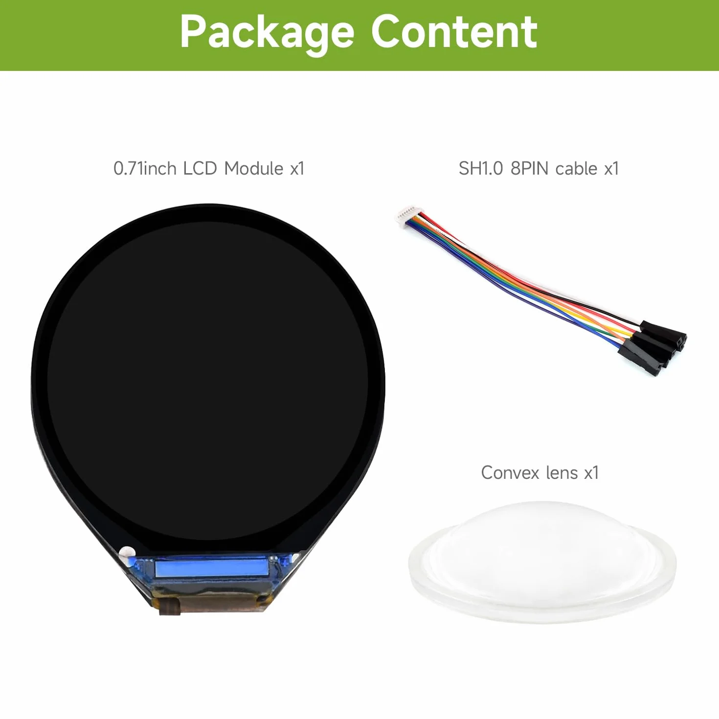 Waveshare 0.71inch Round LCD Display Module 160x160 SPI 65K Colors for Raspberry Pi Pico ESP32