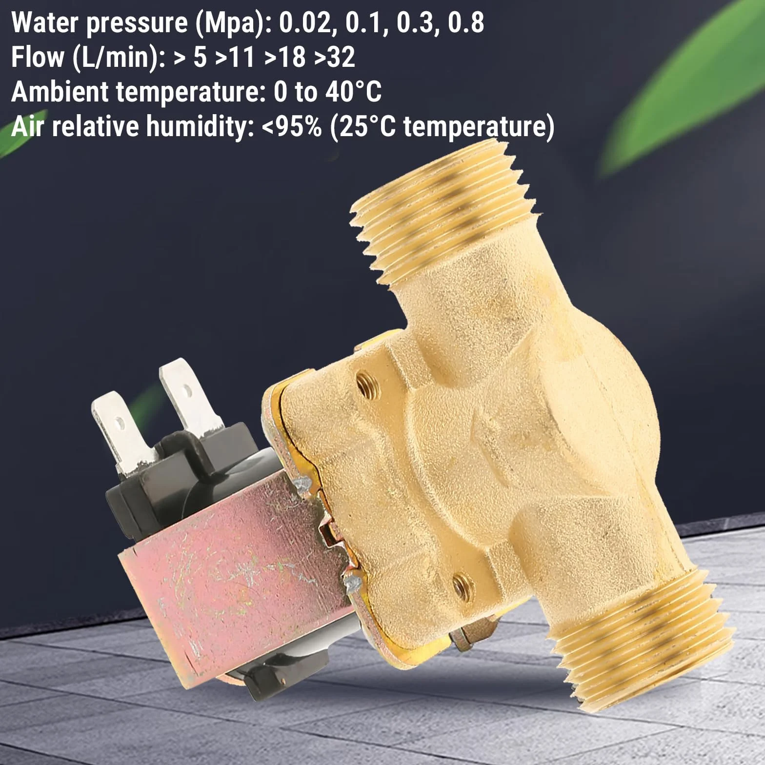 Elektryczny Zawór Elektromagnesu, 1/2 DC 12V Zwykle Zamknięty Mosiężny Zawór Kontroli Wody Przeciw Suchej, 0,02-0,8 MPa dla Grzejników, Oczyszczaczy, Systemów HVAC