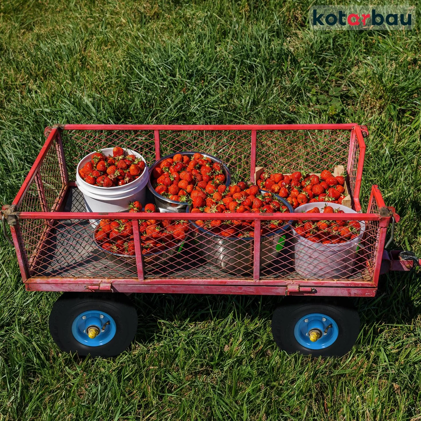KOTARBAU® Zestaw 2 kół do wózka transportowego 260 x 85 mm 3.00-4, pełne opony gumowe, wzmocnione 4PR