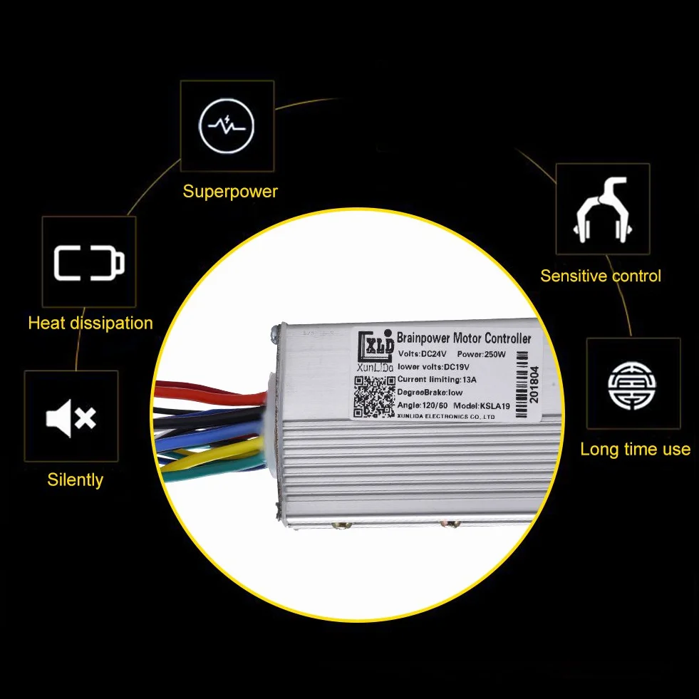 Bezszczotkowy sterownik silnika 24 V 250 W do roweru elektrycznego, hulajnogi elektrycznej