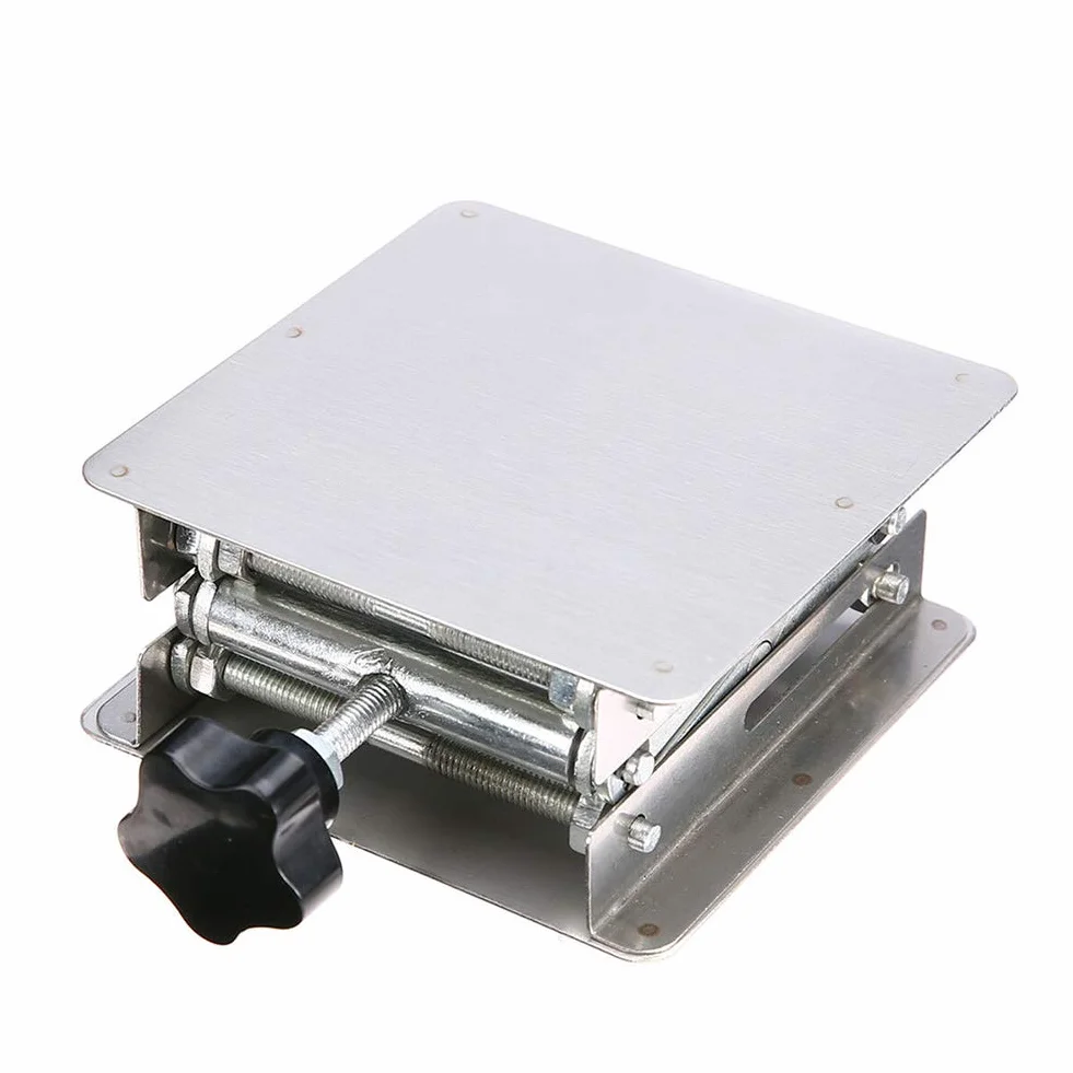 KIMISS Platforma podnosząca ze stali nierdzewnej (srebrna) for router, uniwersalny stół warsztatowy, regulowany podnośnik do laboratorium