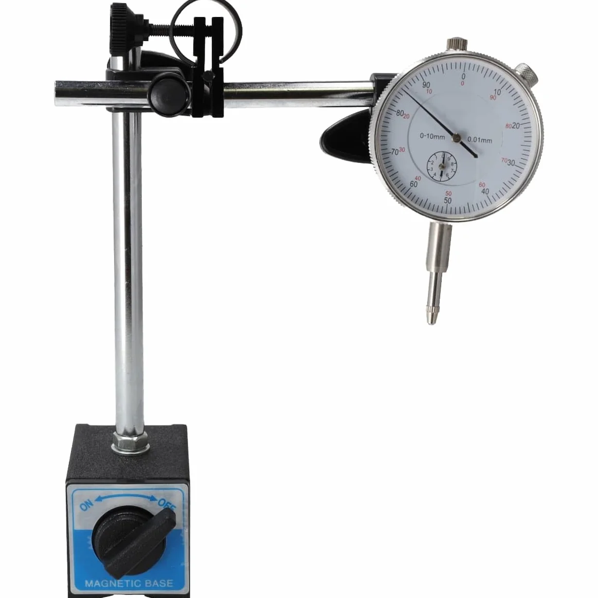RESSER Statyw Magnetyczny z Czujnikiem Zegarowym 0-100 mm Uchwyt Pomiarowy
