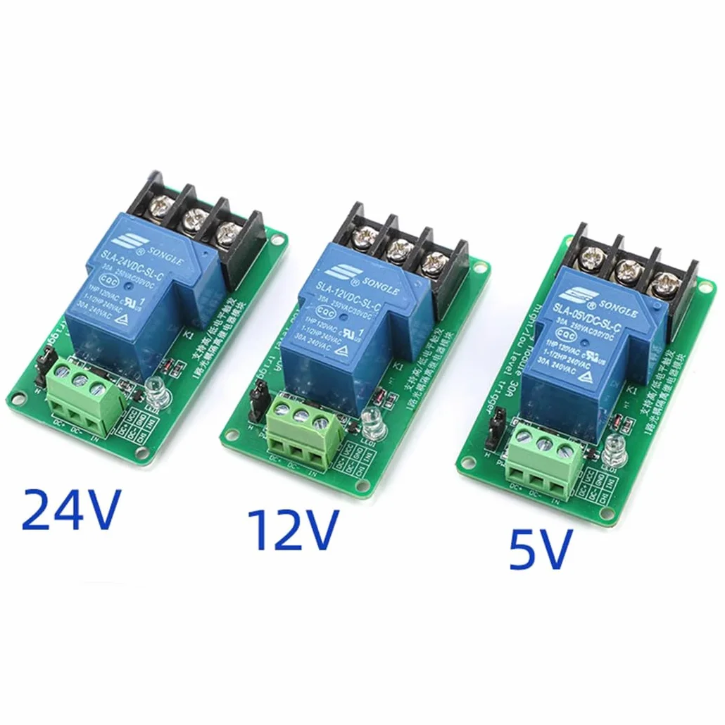 Hailege 2 szt. 24 V 30 A One Channel Optocoupler Isolation Relay Module Support High and Low Trigger 24 V