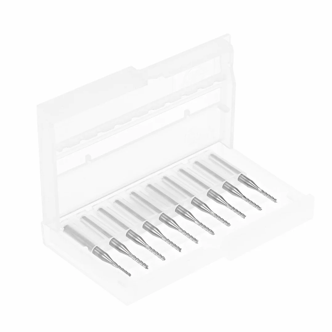 sourcing map 10 sztuk 1,5 mm frez trzpieniowy z twardego metalu do grawerowania płytek drukowanych, trzpień 1/8"