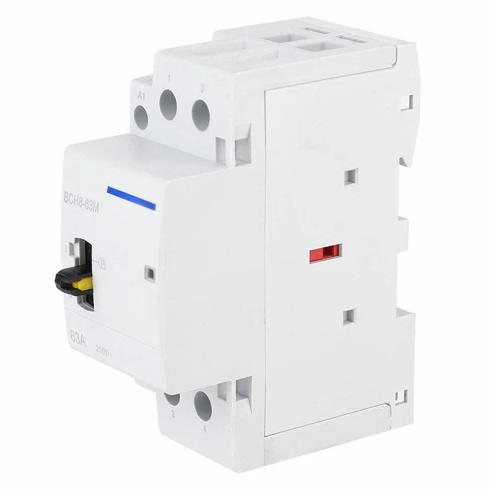 BCH8-63M Stycznik AC 230V 2P 63A 2NO Modułowy na Szynę DIN z Ręcznym Przełącznikiem