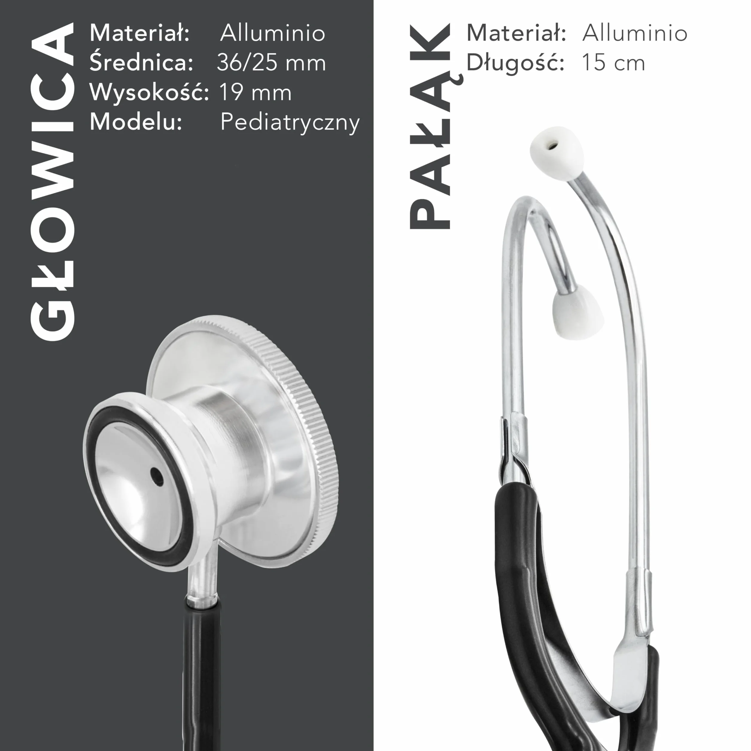 AIESI Stetoskop Dziecięcy Czarny DOCTOR BABY SCOPE 24 miesiące
