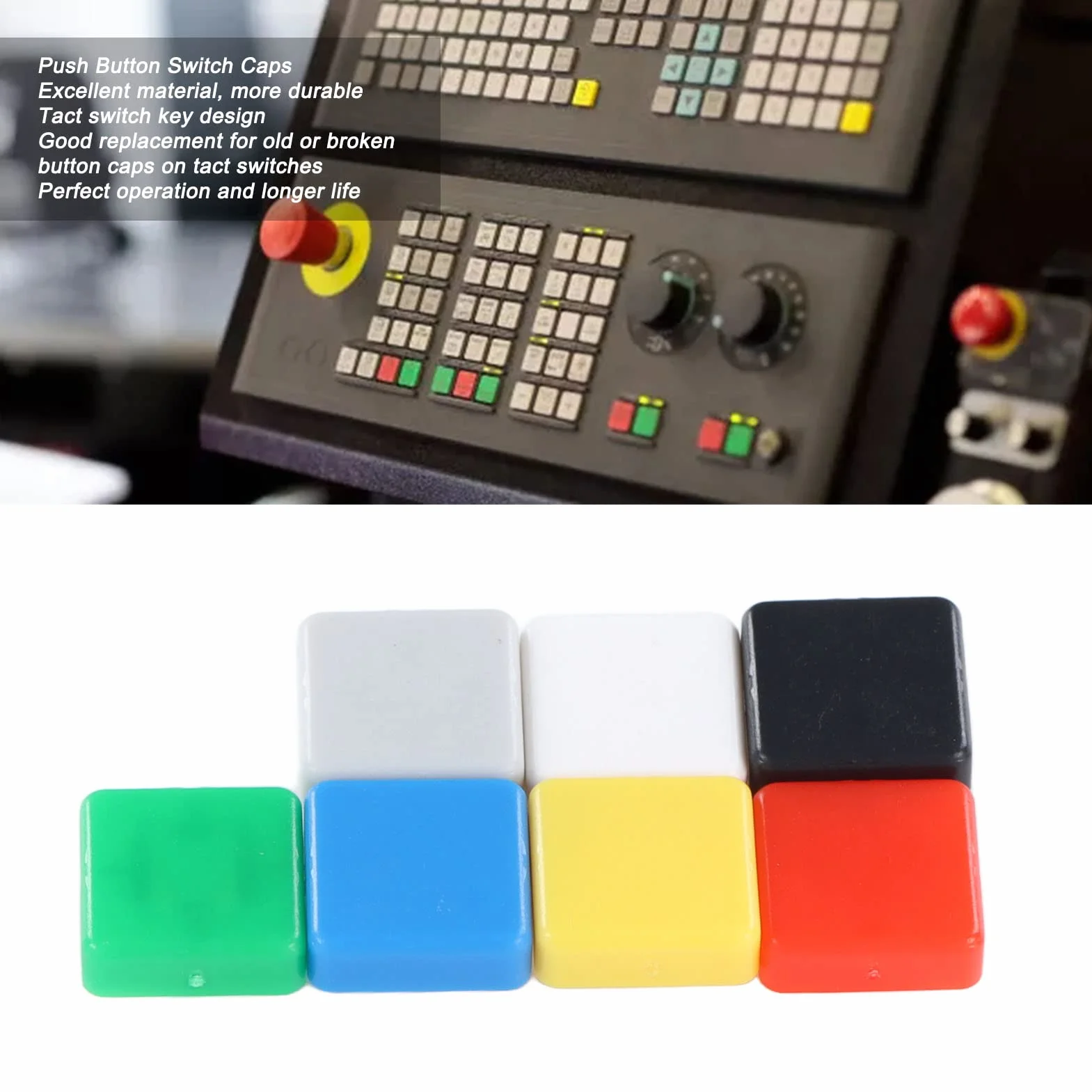 350 sztuk Micro Momentary Tact Button Switch Caps 7 Color Tactile Switch Cap Square Straight A14